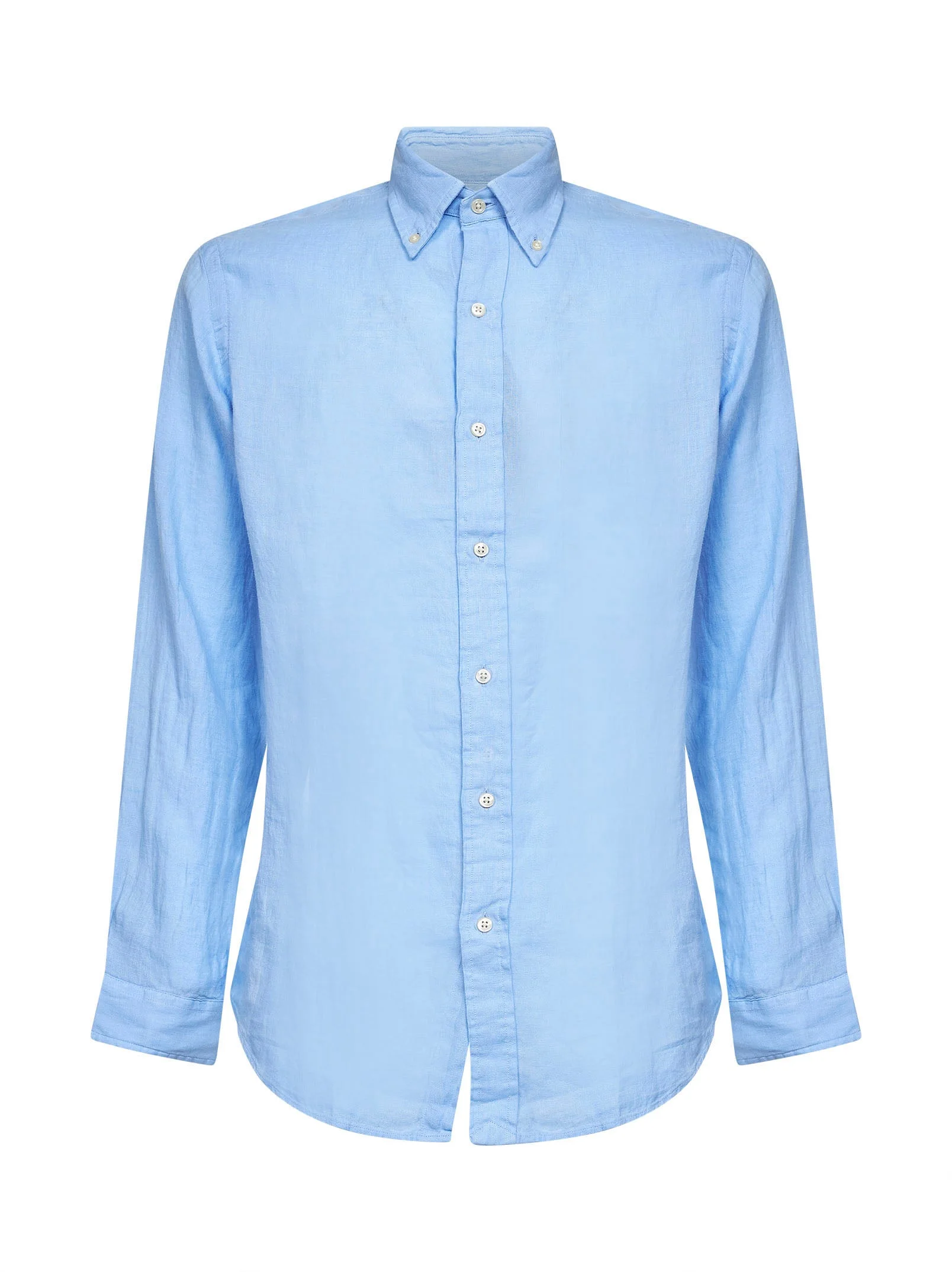 Austin blue linen Custom-Fit shirt - 1