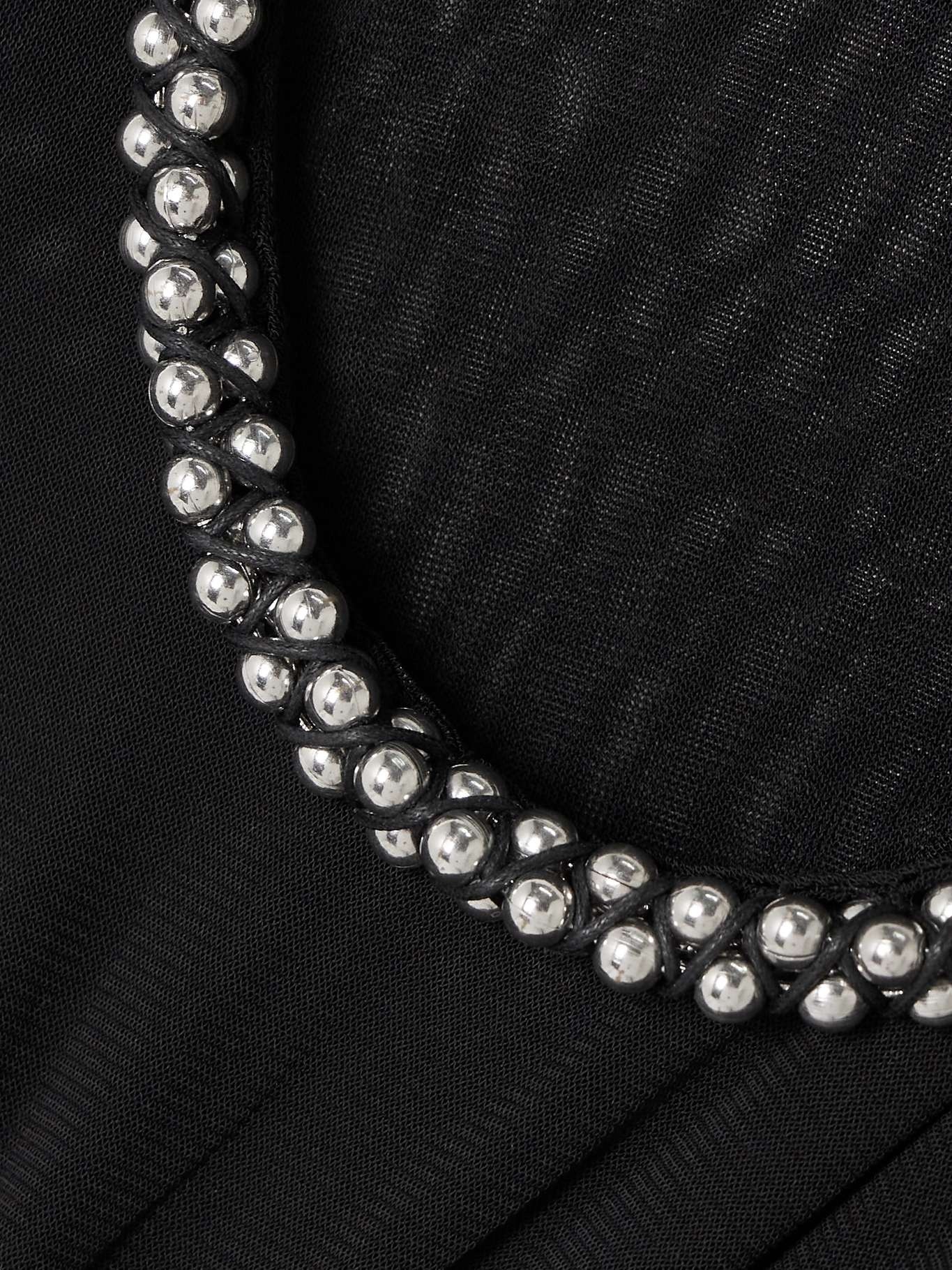 Barball cutout bead-embellished mesh top - 4