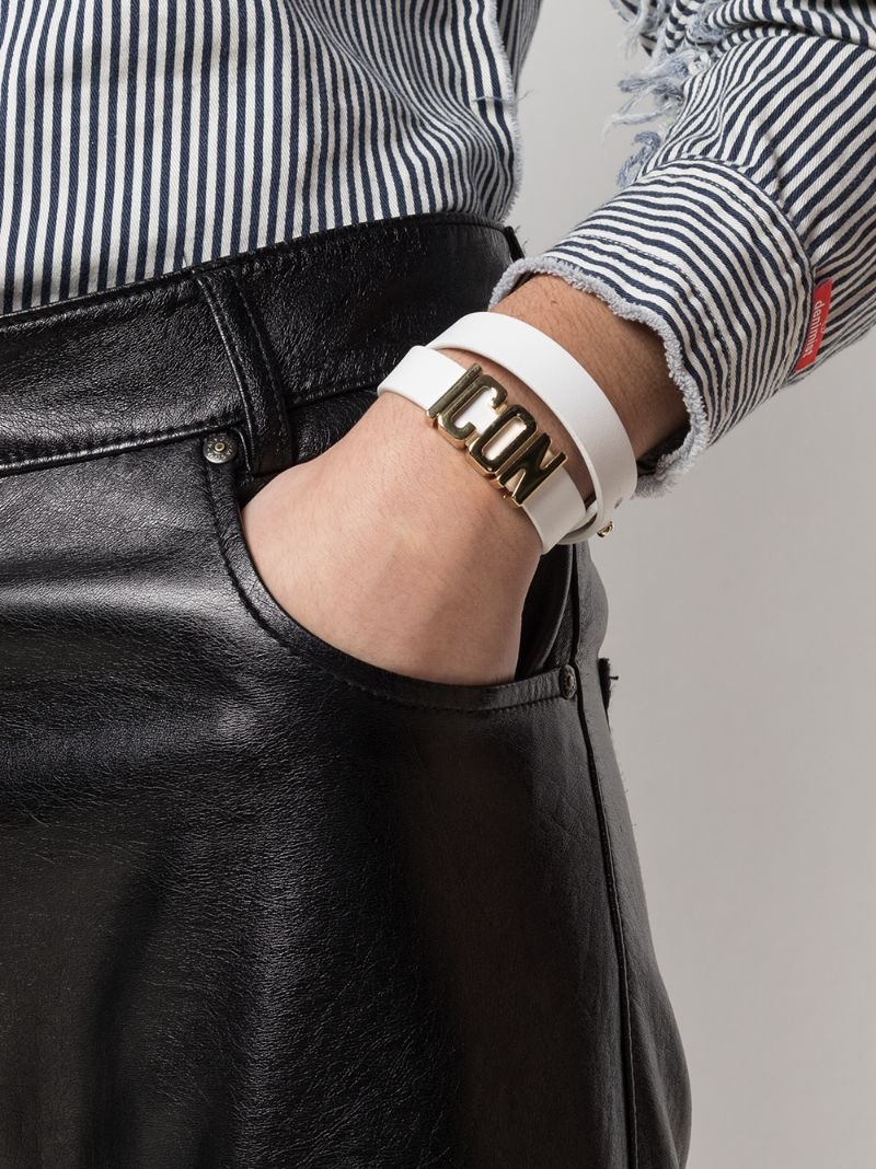 Icon wraparound leather bracelet - 2