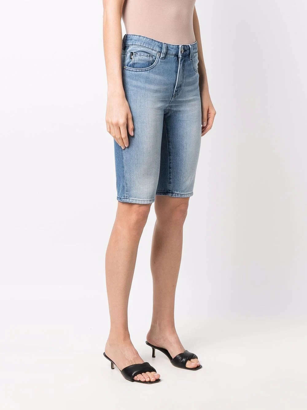 knee-length skinny-cut shorts - 3