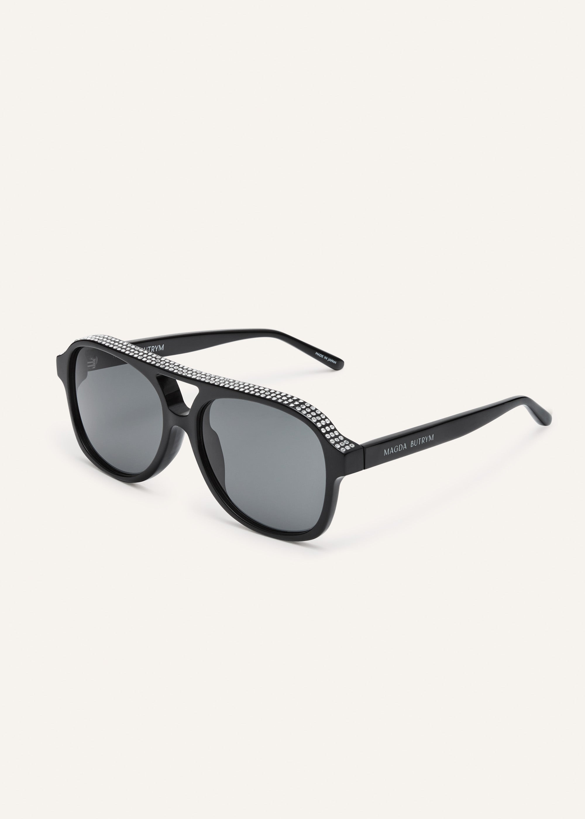 Aviator sunglasses in black crystals - 2