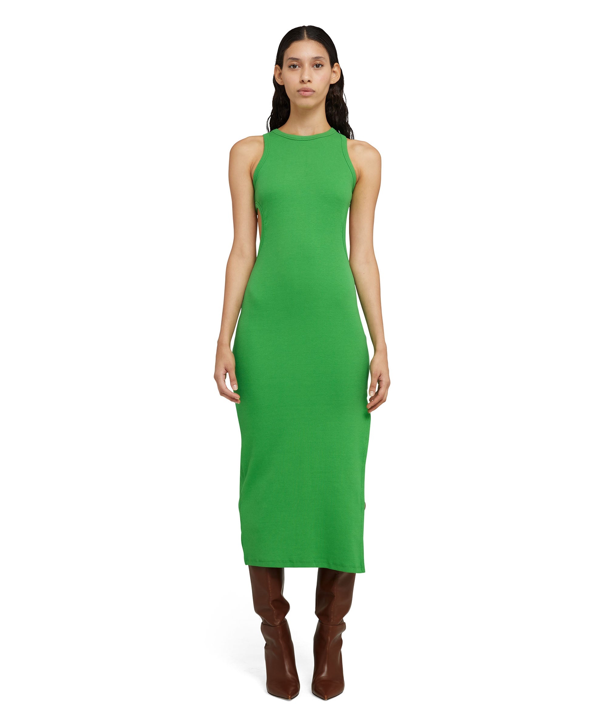 Ribbed stretch cotton midi sheathe dress - 4
