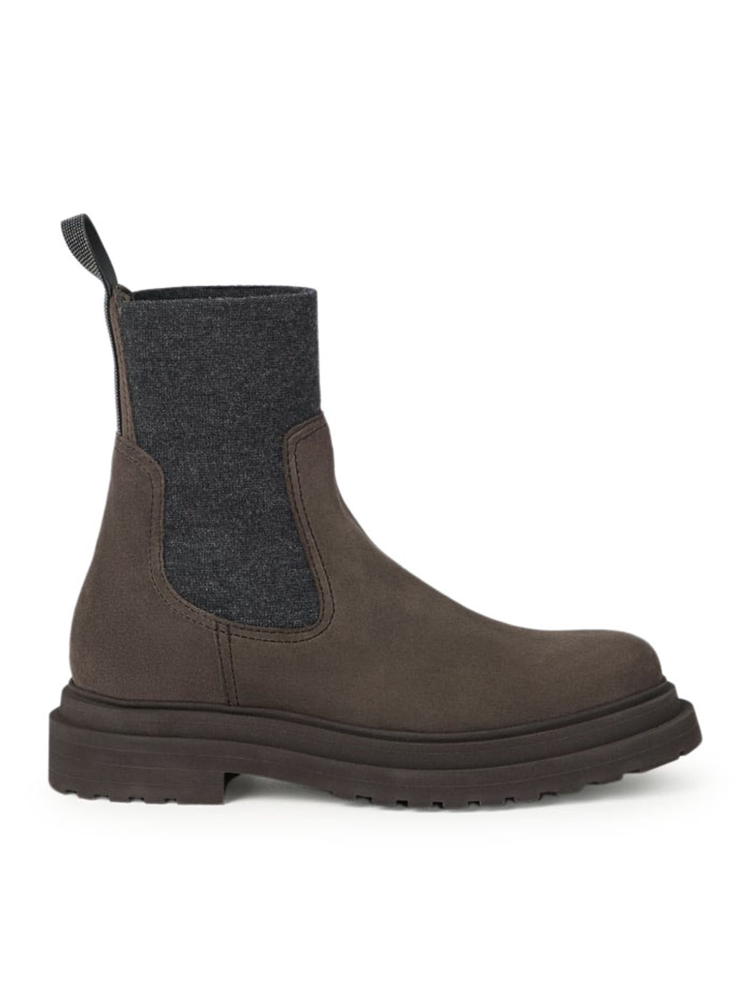 SUEDE BOOT WITH MESH INSERT - 1