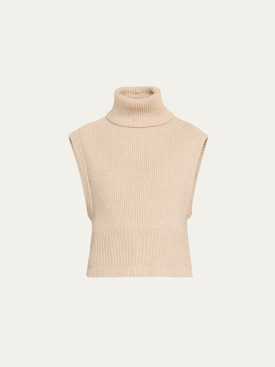 Maple Cashmere Turtleneck Sweater Vest - 1