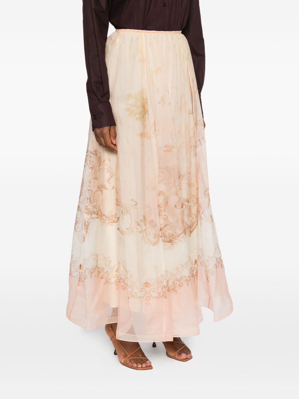 silk pleated skirt - 3