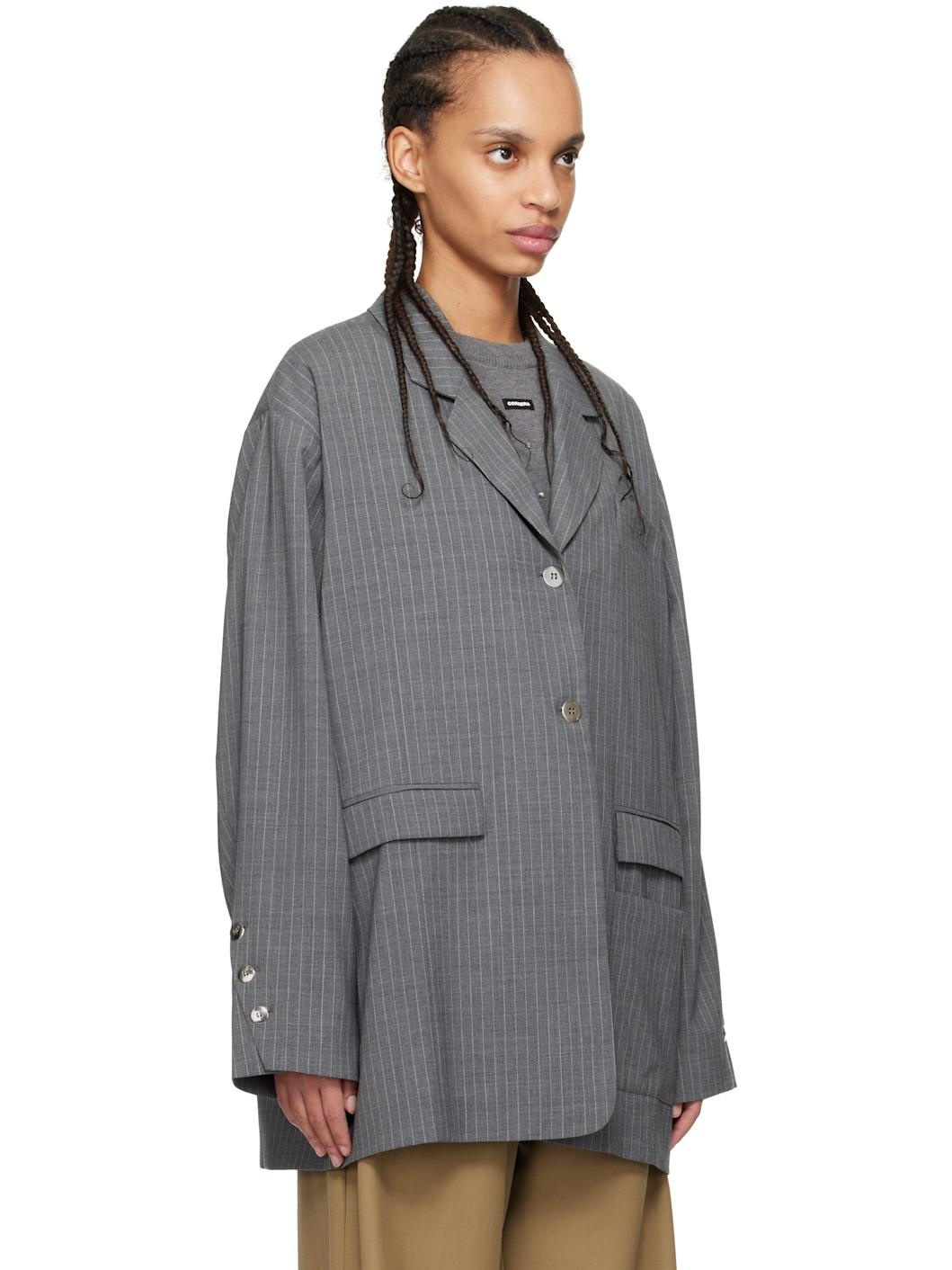 Gray Tailoring Pinstripe Blazer - 2