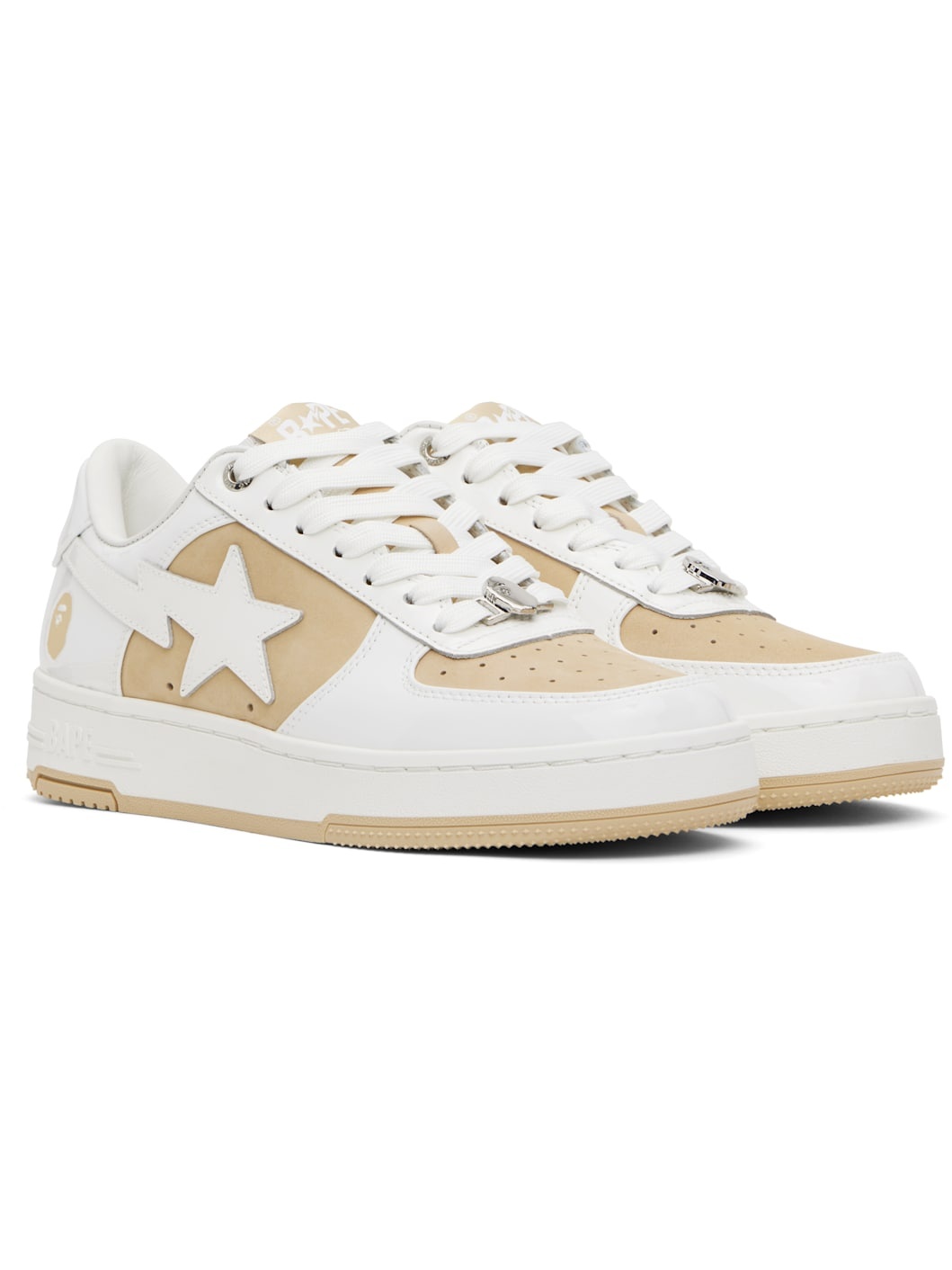 White & Beige  STA #6 Sneakers - 4