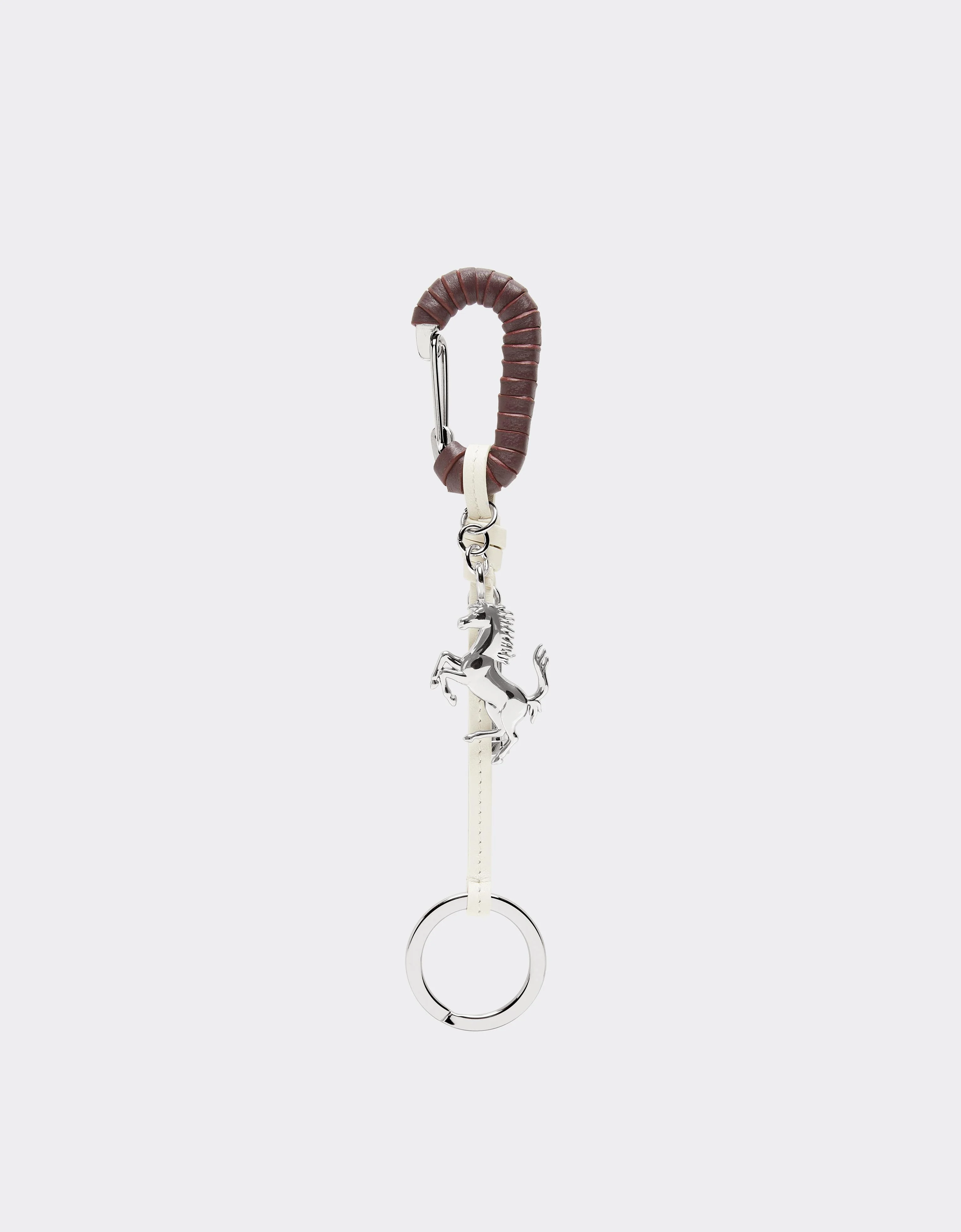 Leather Keyring with Prancing Horse - 1