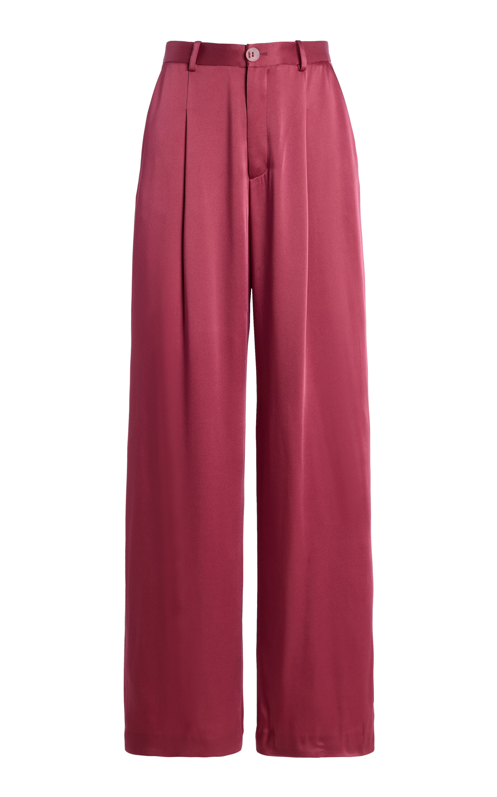 High-Rise Satin Wide-Leg Pants pink - 1