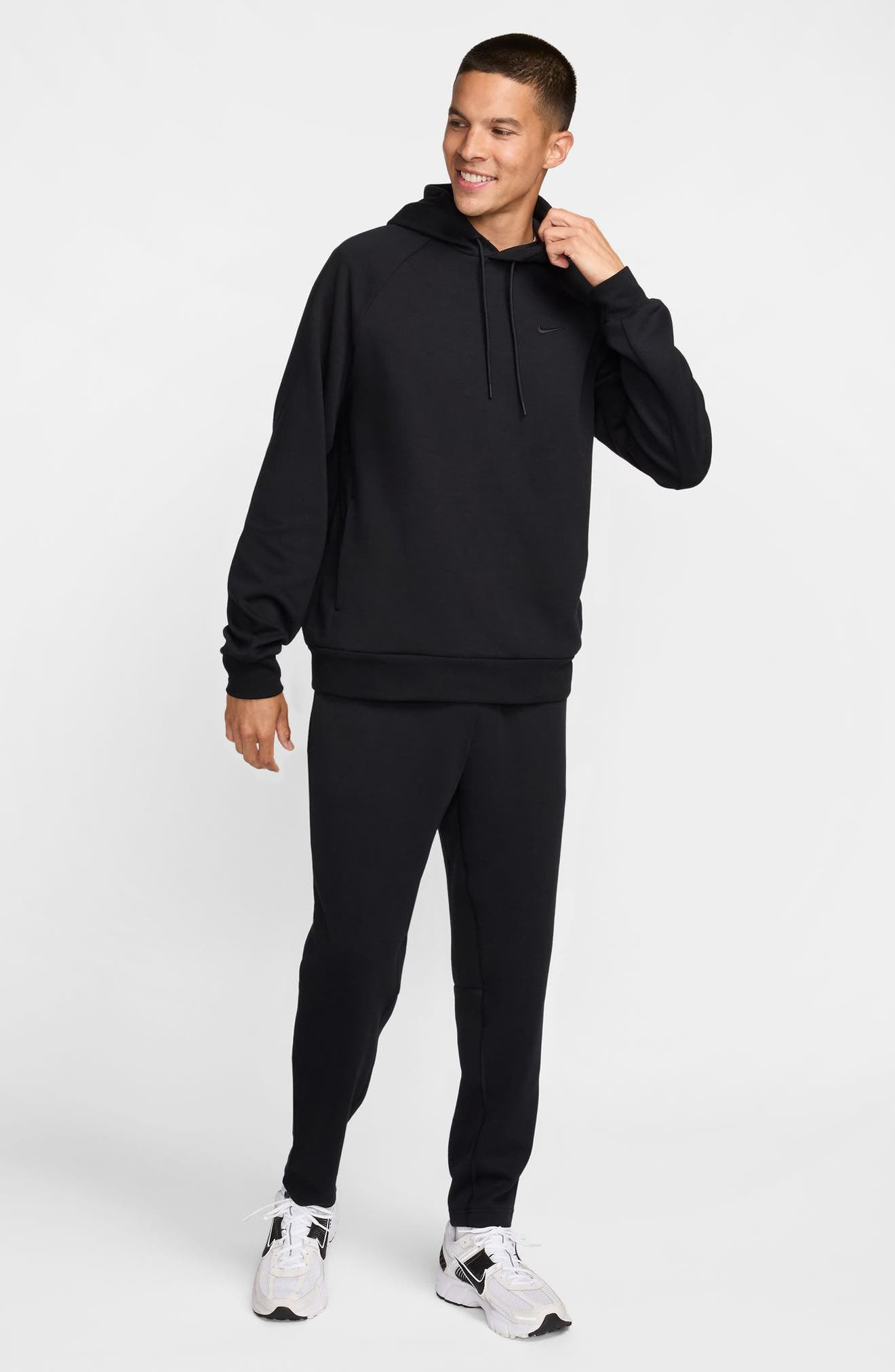 Nike Primary Fleece Dri-FIT UV Tapered Performance Pants in Black at Nordstrom - 7