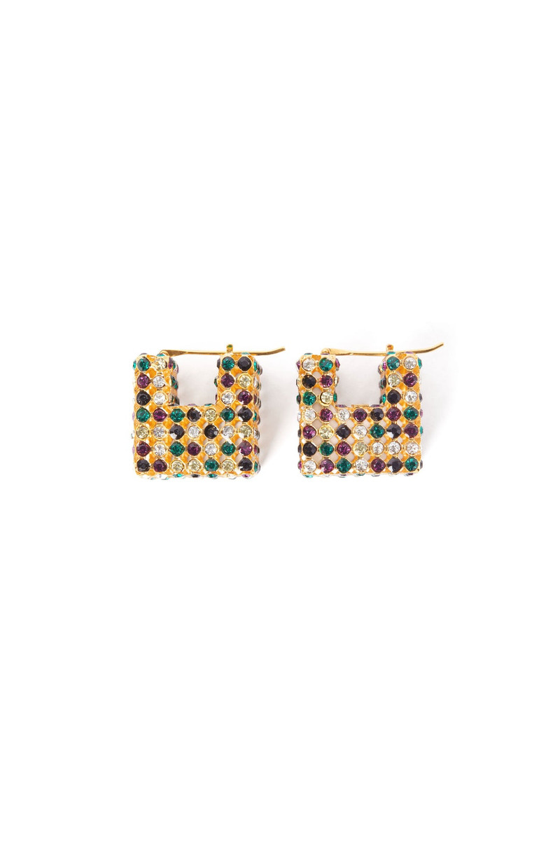 GIOSTRA GOLD CUBE EARRING / multicolor 1