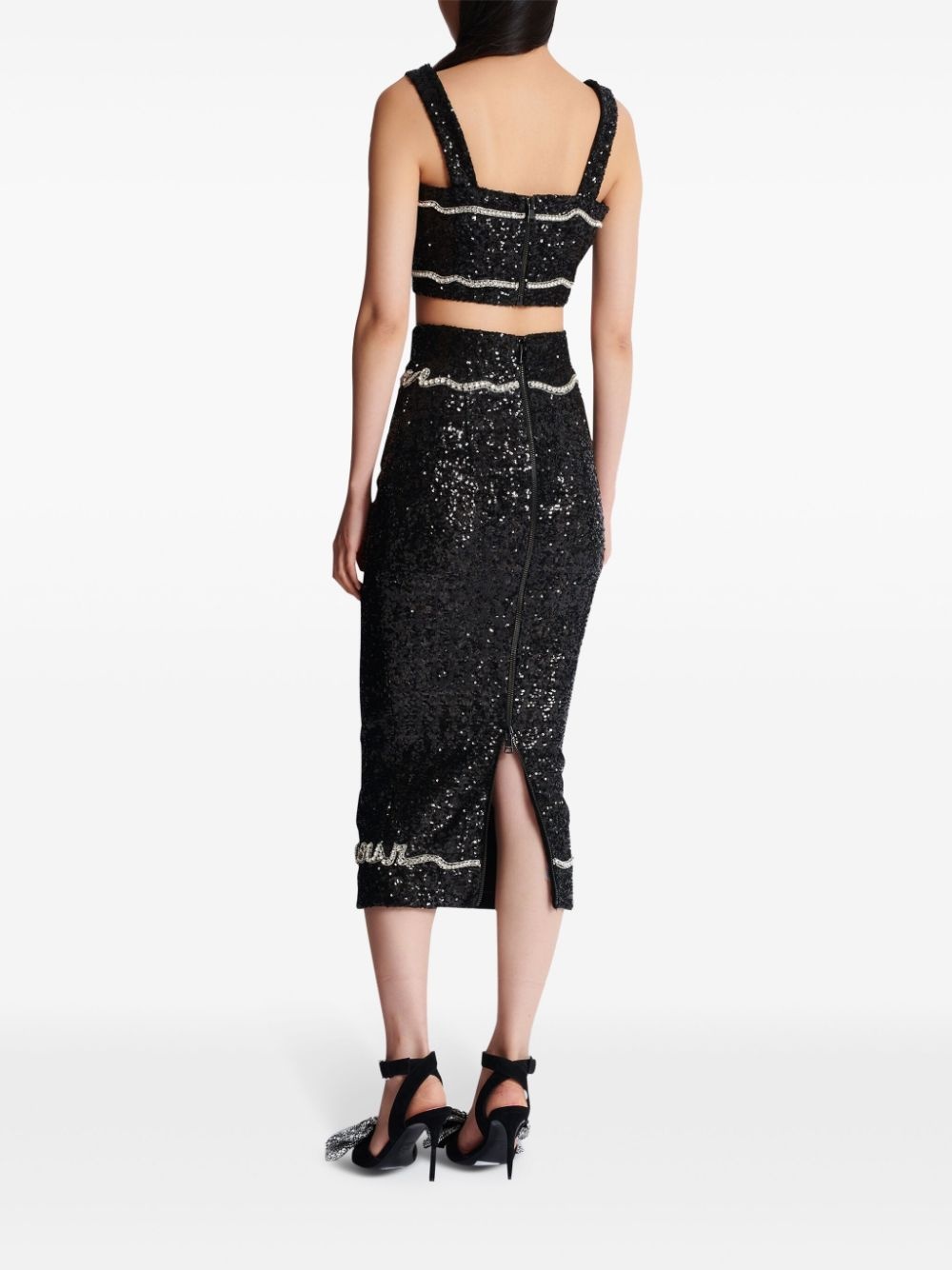 sequinned cropped top - 4