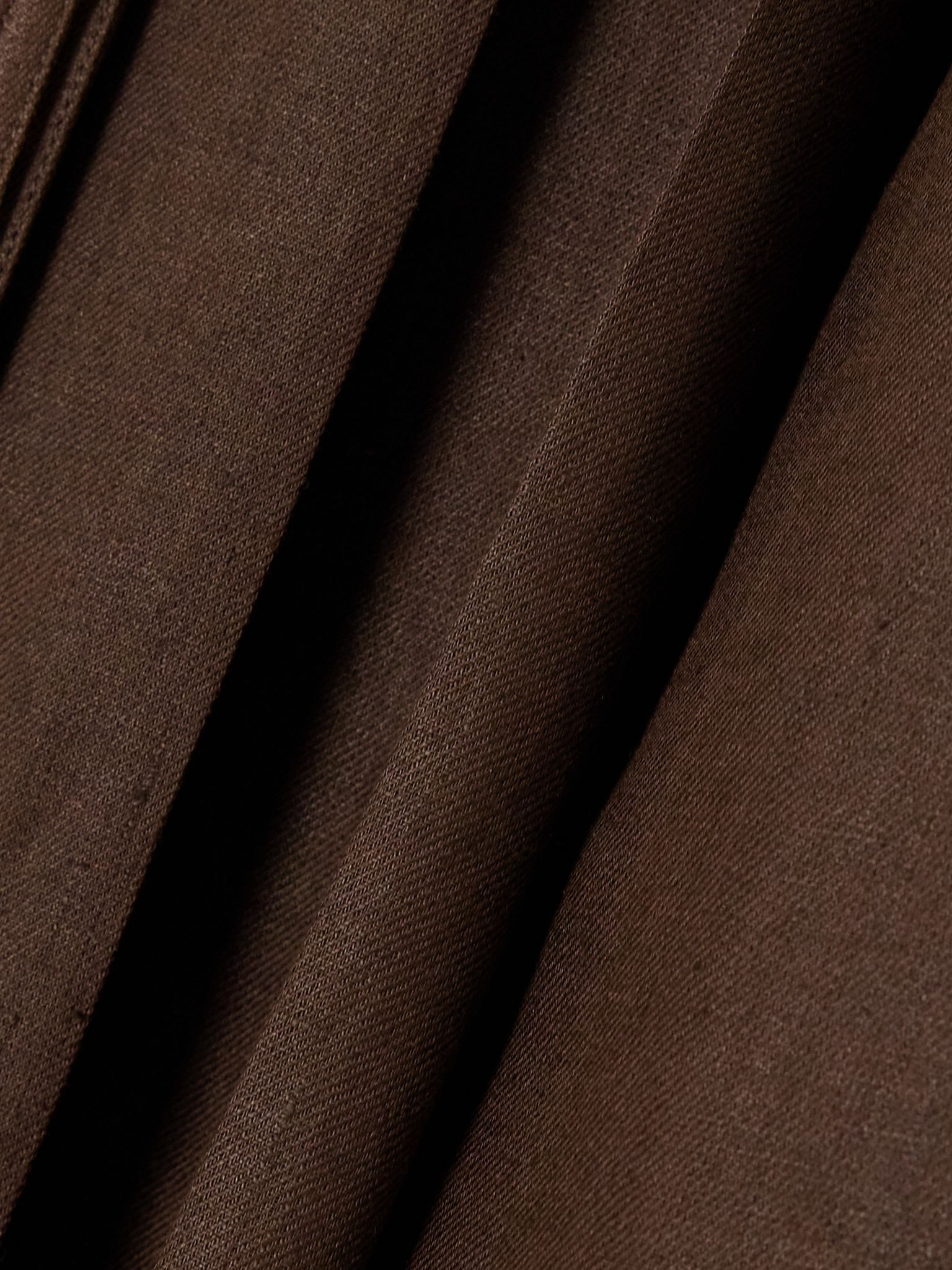 Yasmina belted pleated linen-twill wrap skirt Brown - 5