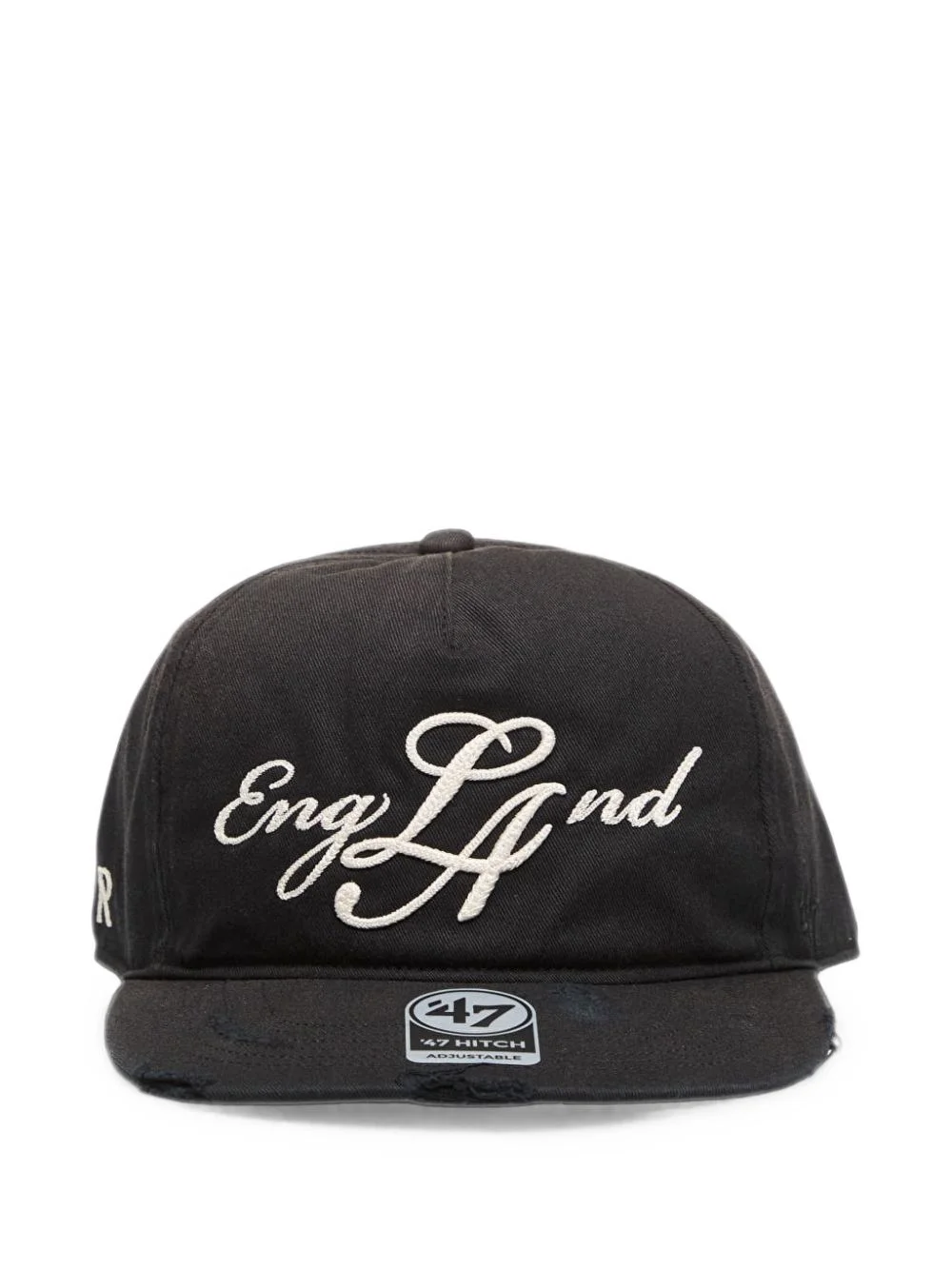 distressed embroidered baseball cap - 1