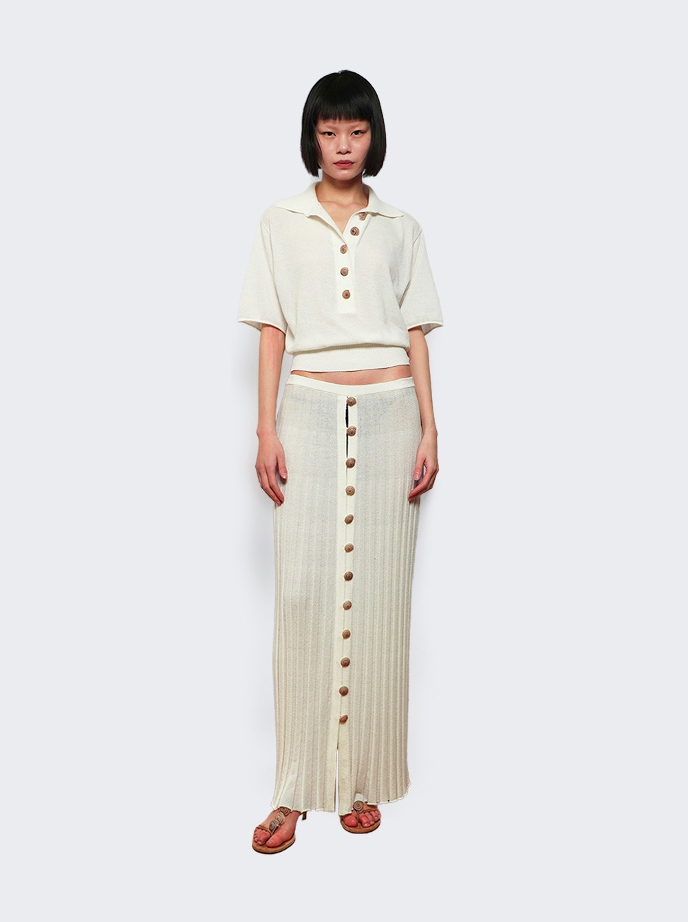 Sundial Shell Sunray Knit Skirt White - 5