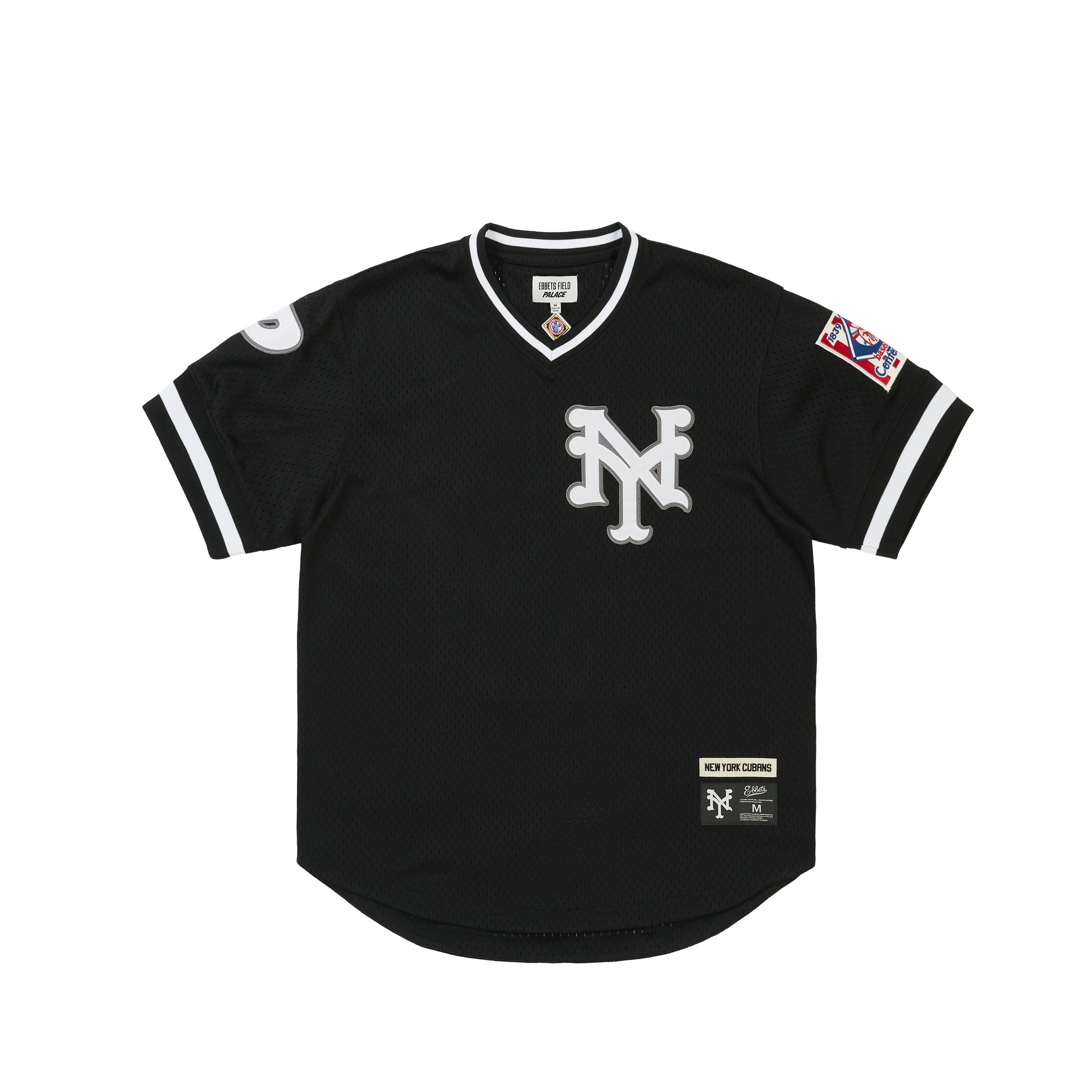 PALACE NEW YORK CUBANS MESH V-NECK JERSEY BLACK - 1