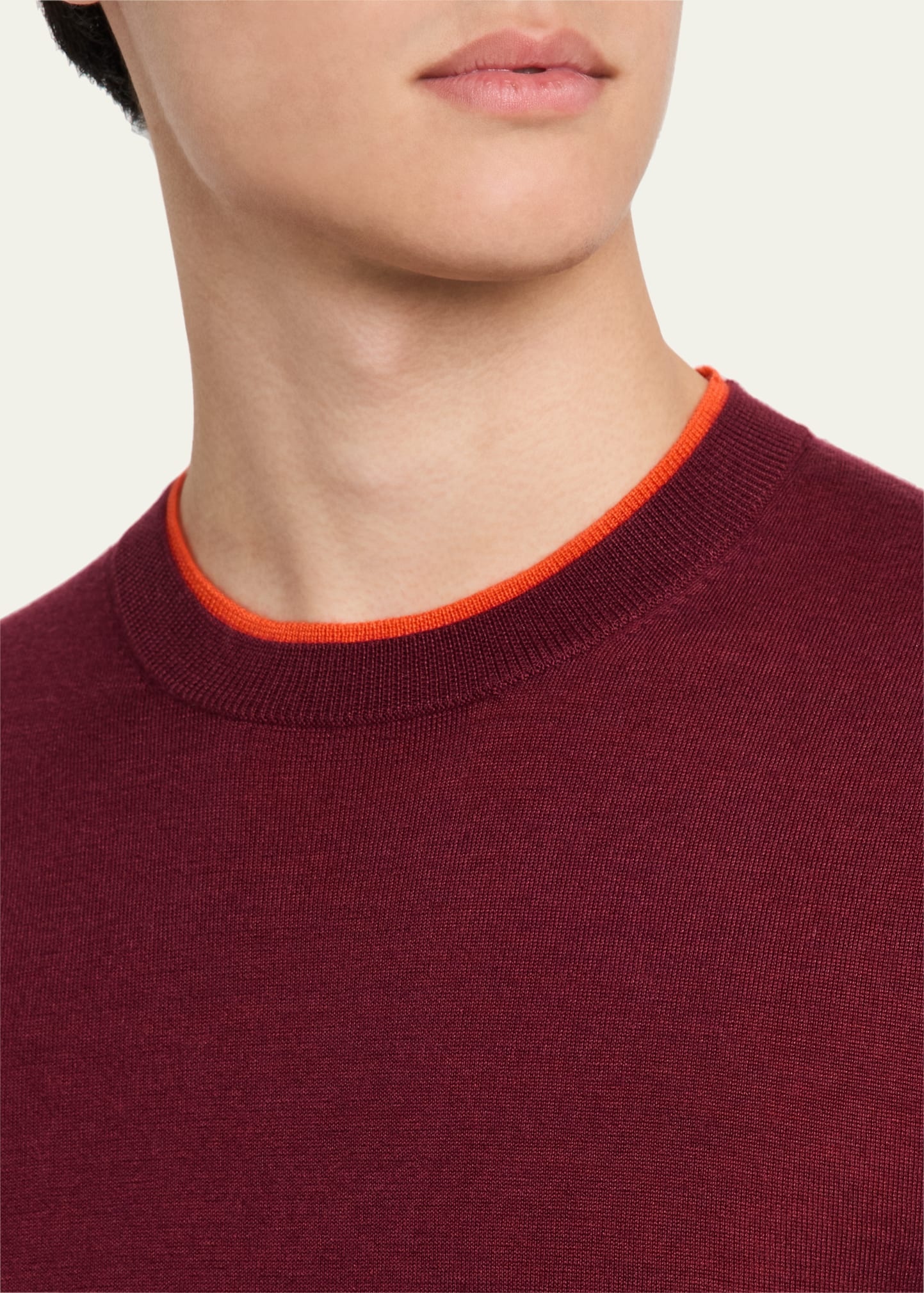 Men's Wells Cashmere and Silk Knit Crewneck Sweater - 5