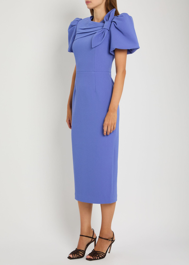 REBECCA VALLANCE Rebecca Vallance Violetta Bow-embellished Crepe Midi Dress outlook