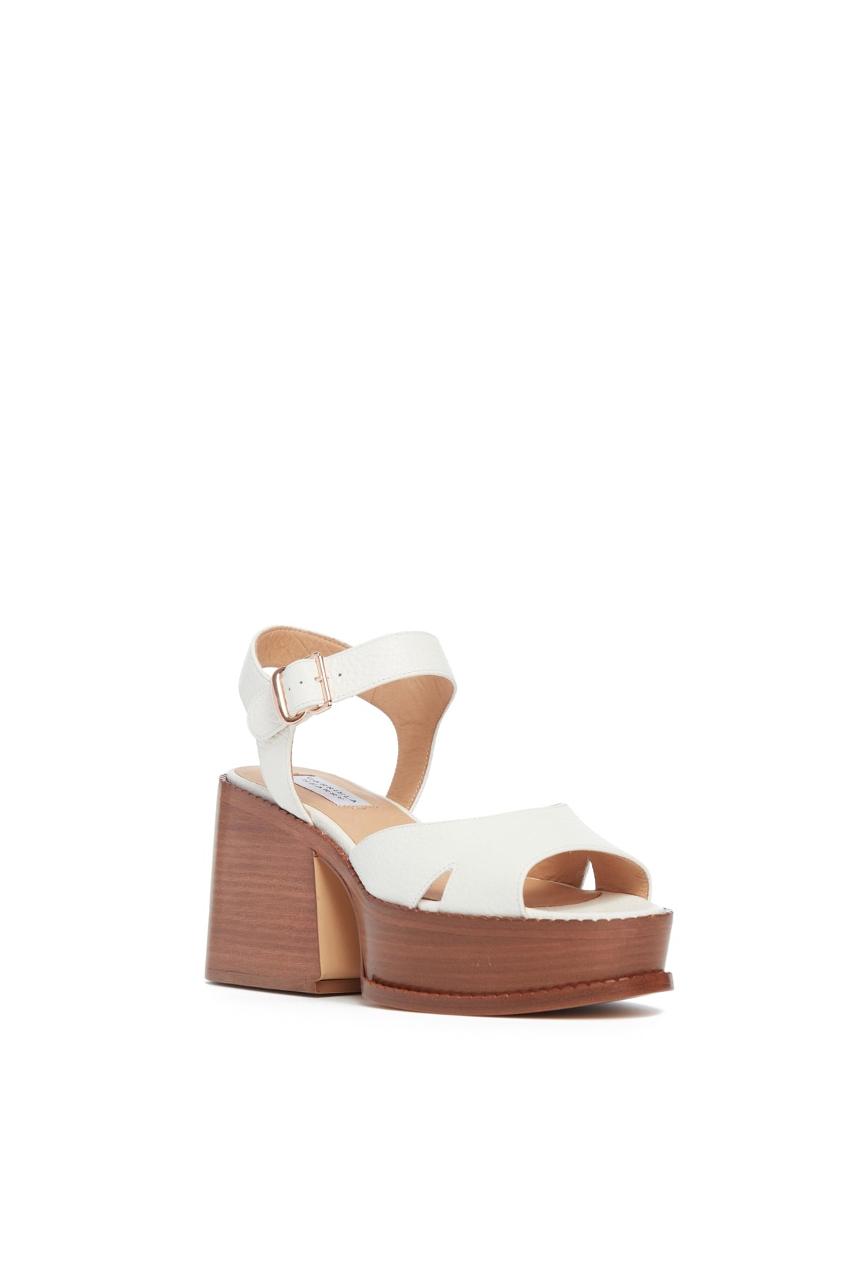Zuri Platform Sandal in Cream Leather - 2
