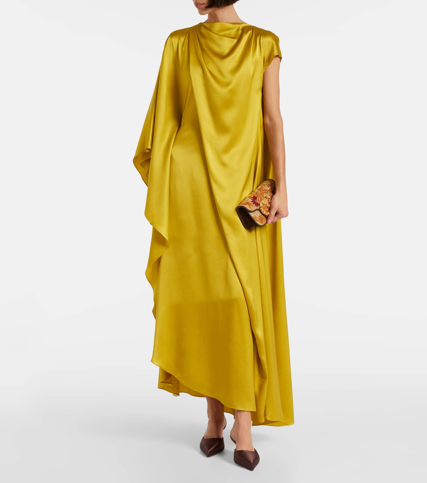 Hiba caped silk gown - 2