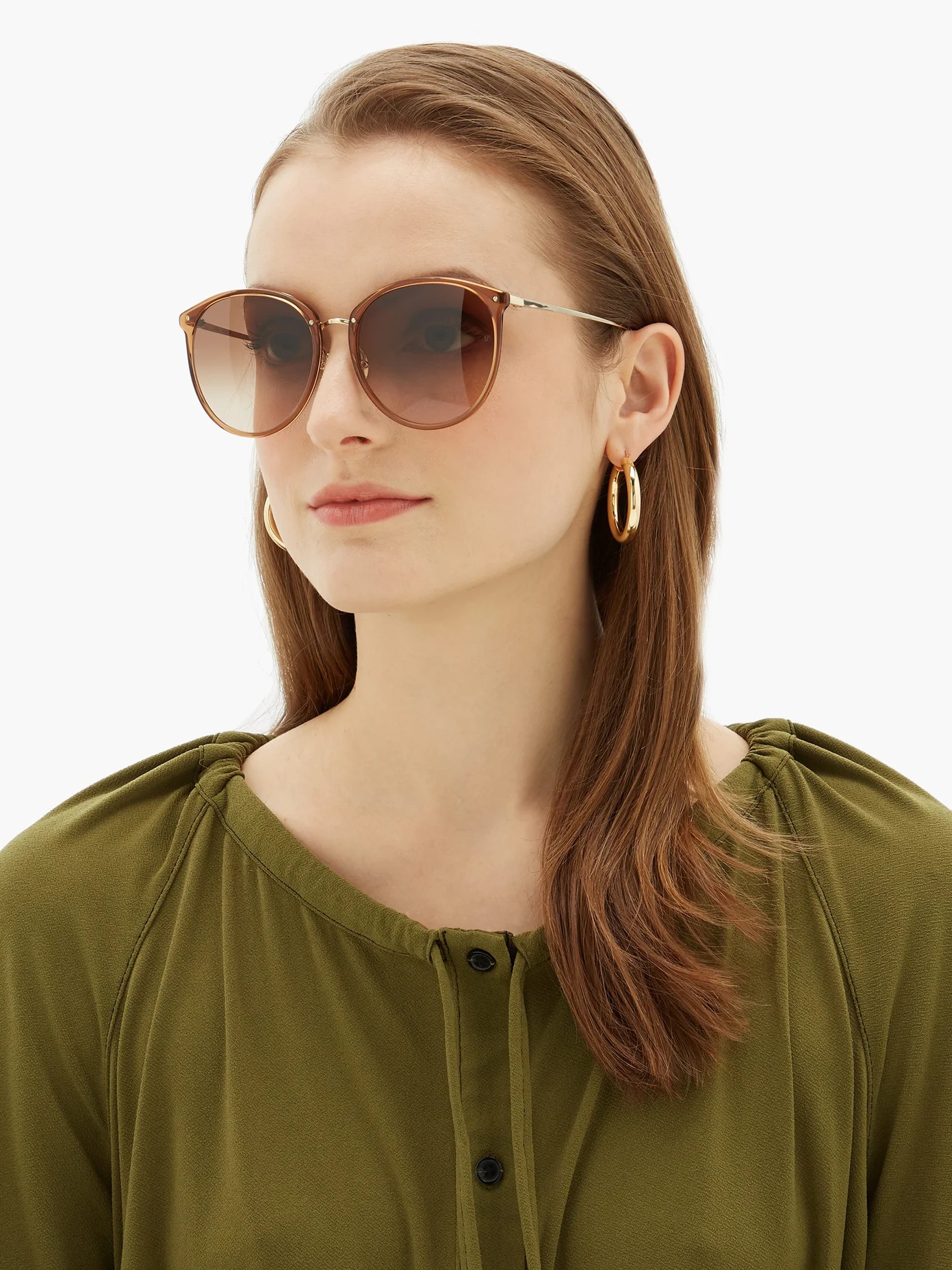 Round acetate sunglasses - 2