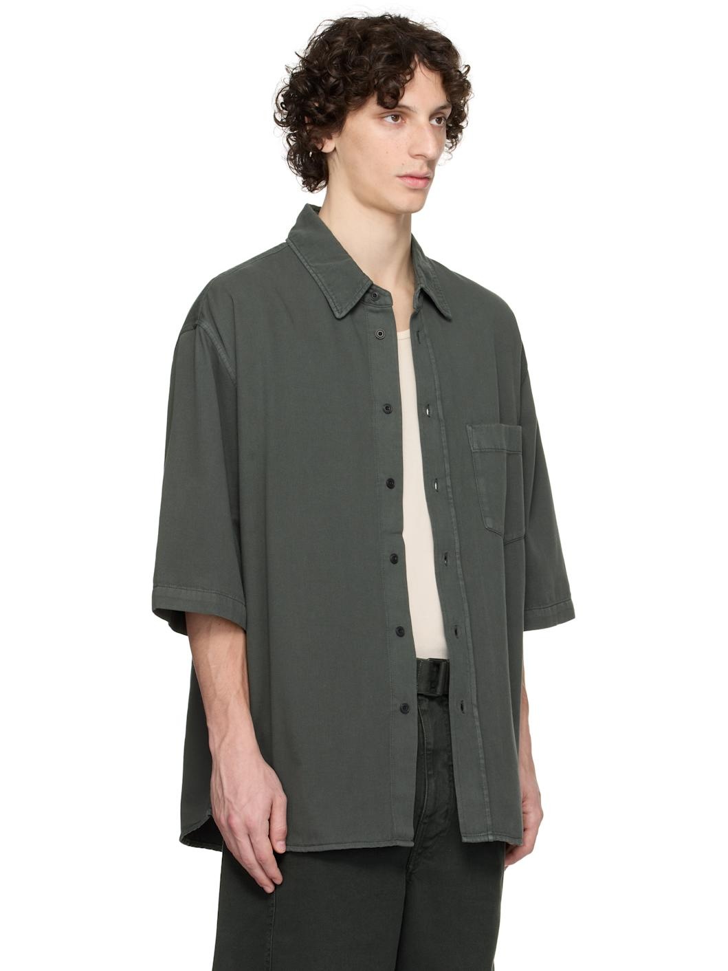 Gray S/S Denim Shirt - 2