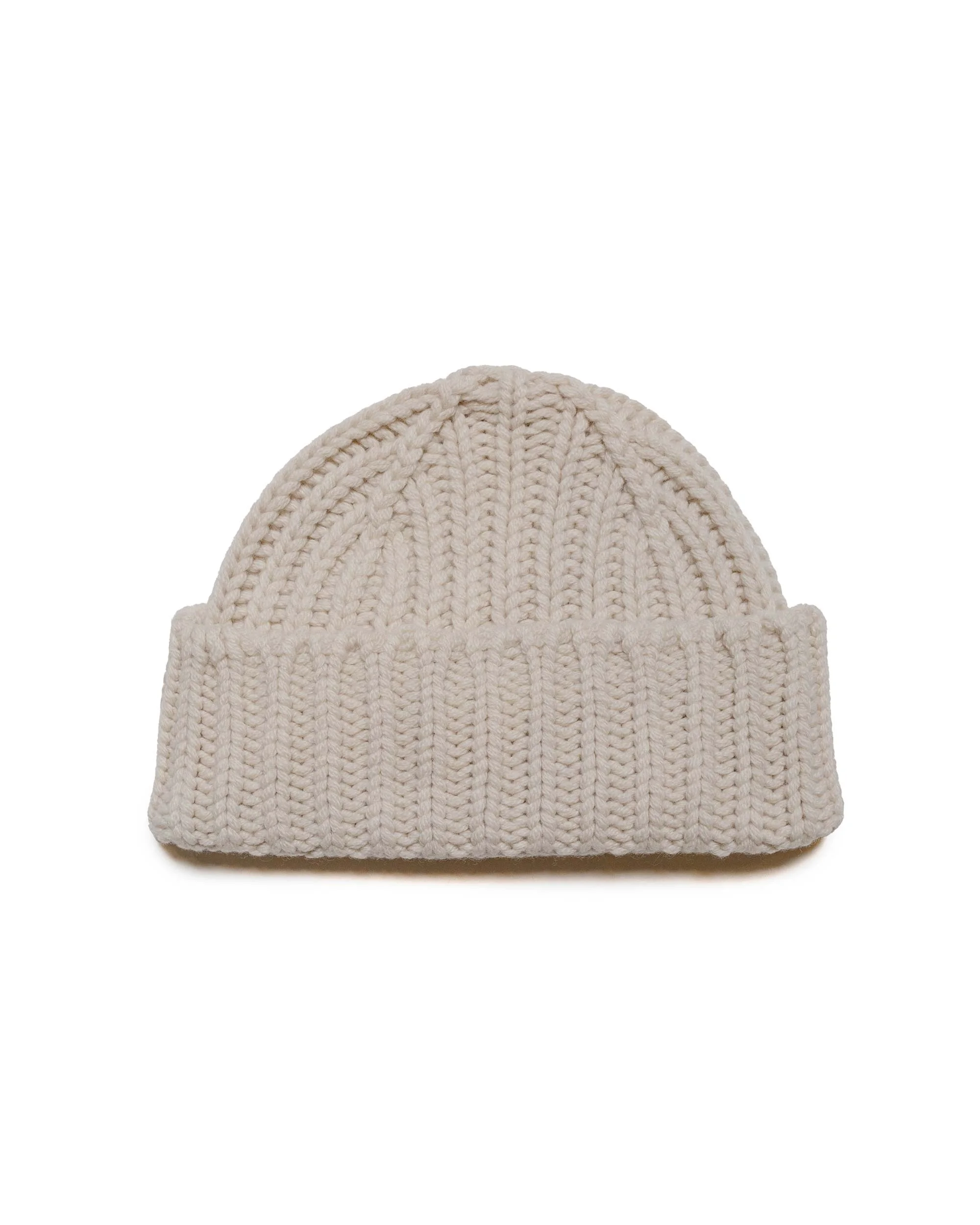 Chunky Rib Beanie Merino Cashmere Cream - 1