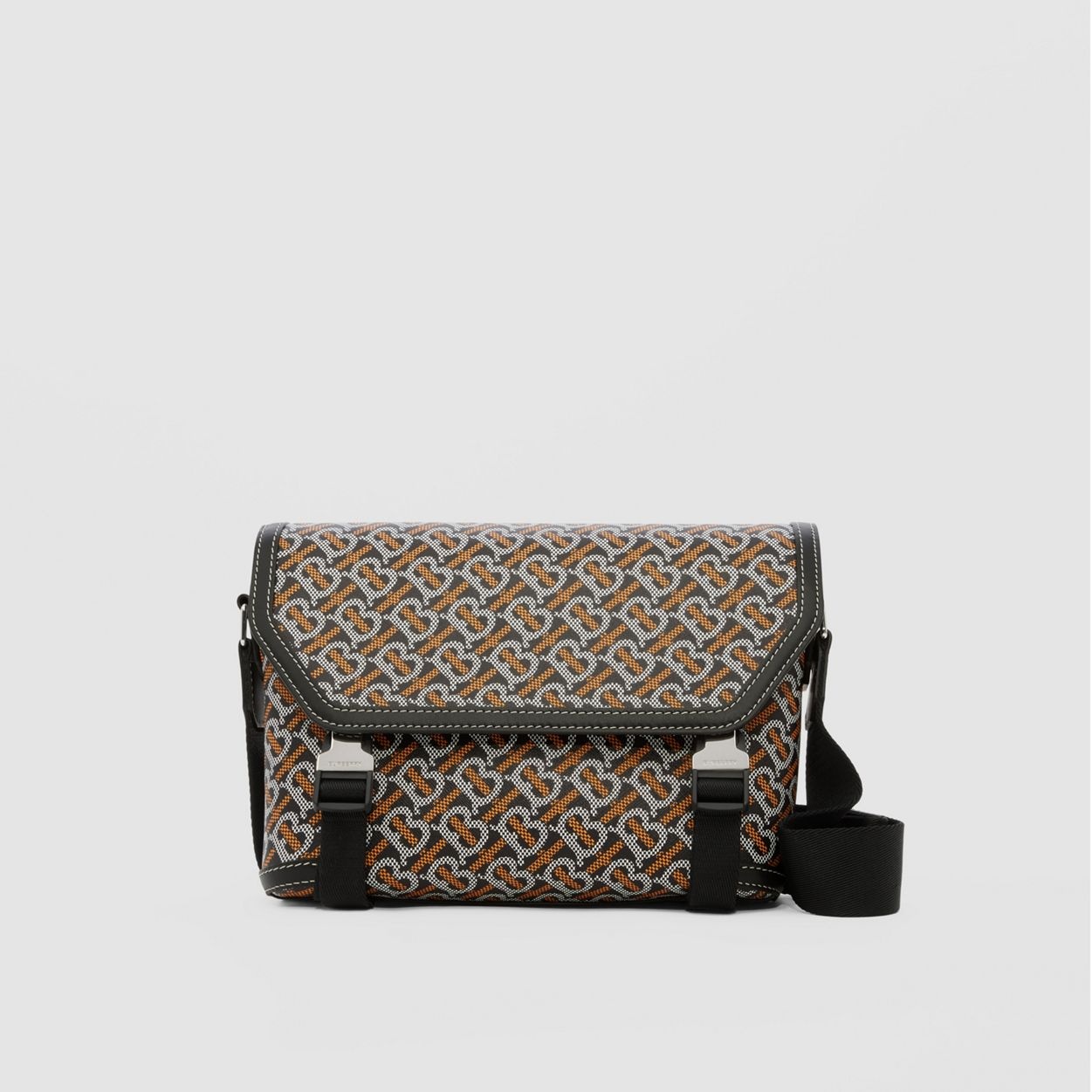 Monogram Print and Leather Small Messenger Bag 1