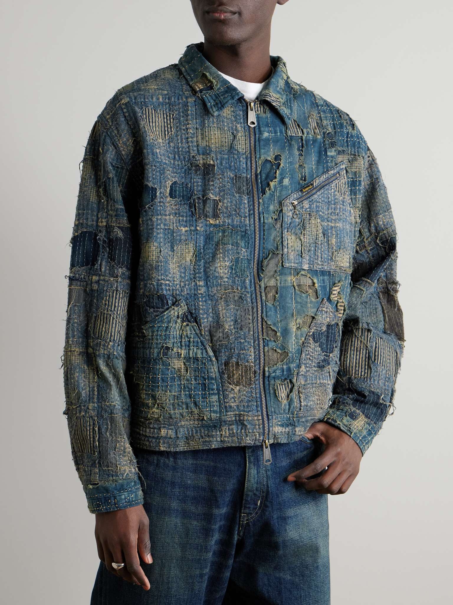 Boro Distressed Patchwork Denim Jacket - 3