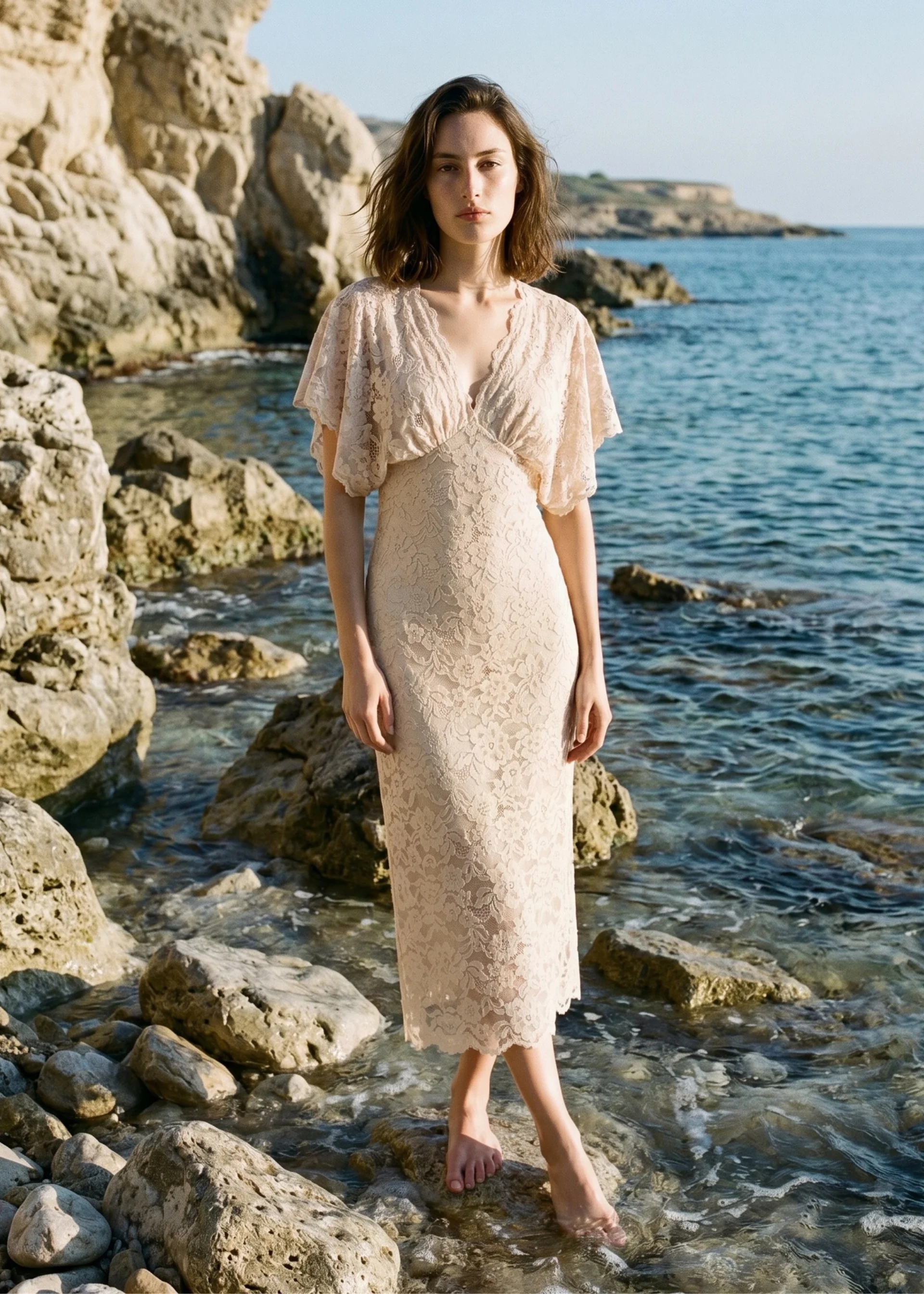 AVIS LACE MAXI DRESS OAT - 1