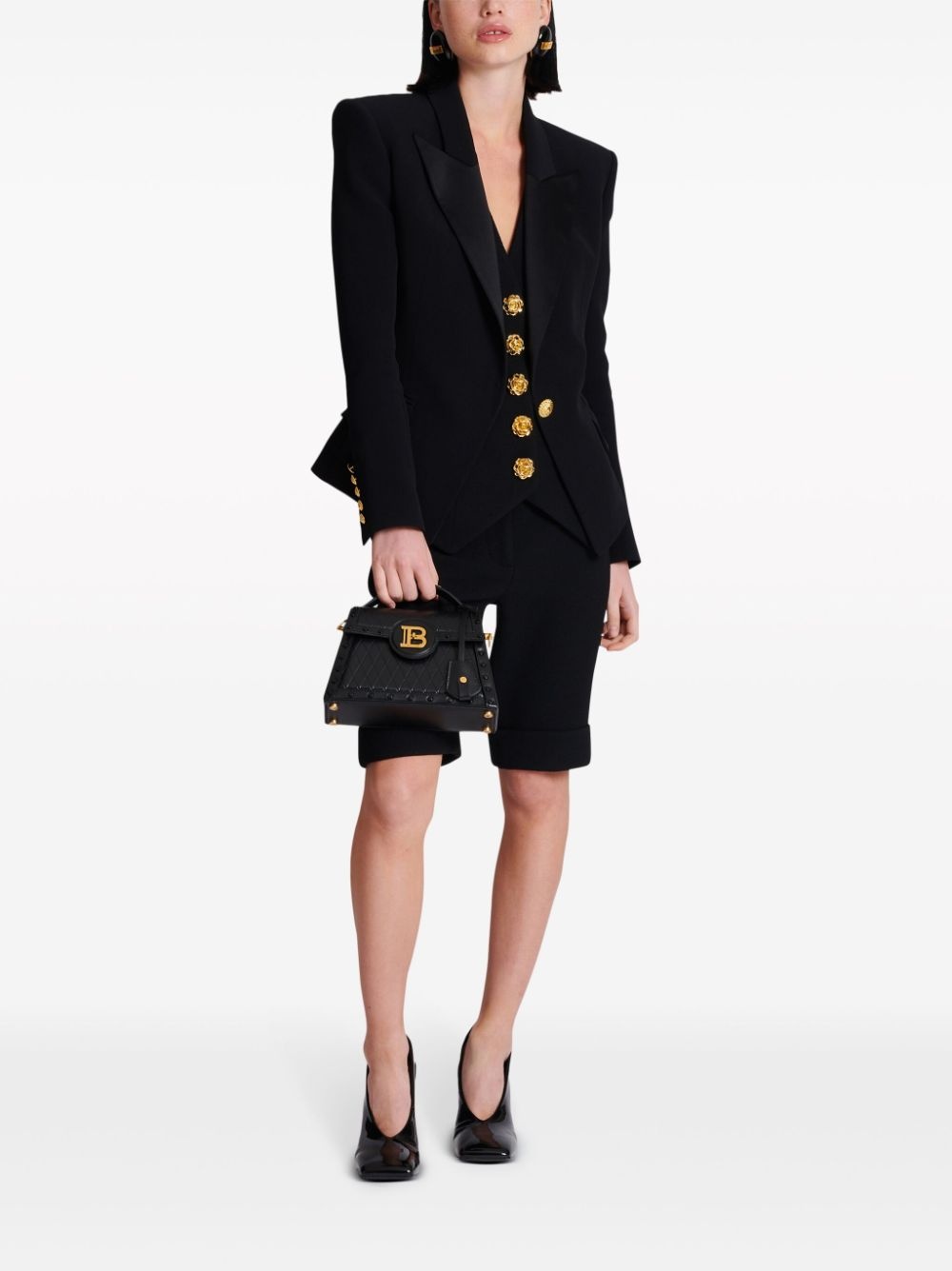 satin-lapel single-breasted blazer - 2