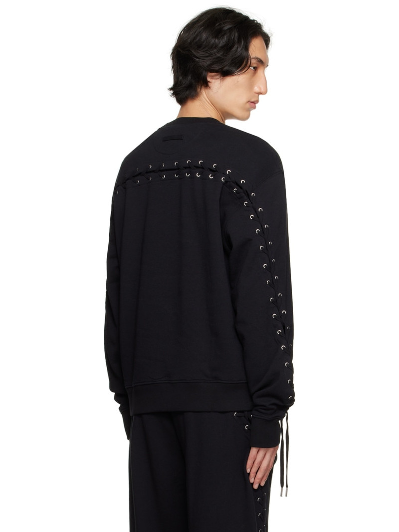Black Lace-Up Sweatshirt 3