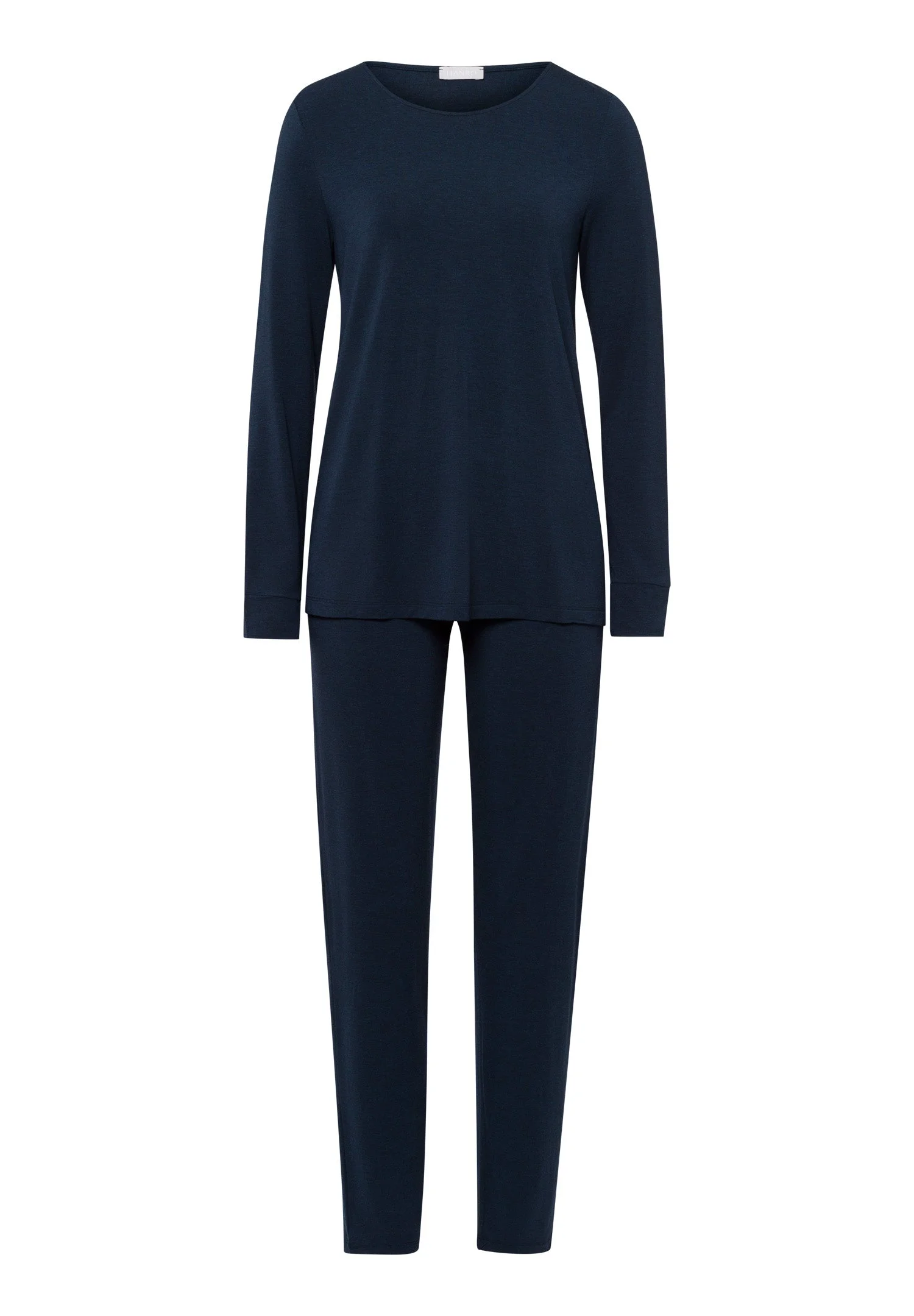 Natural Elegance Round Neck Long Pajama Set - 1