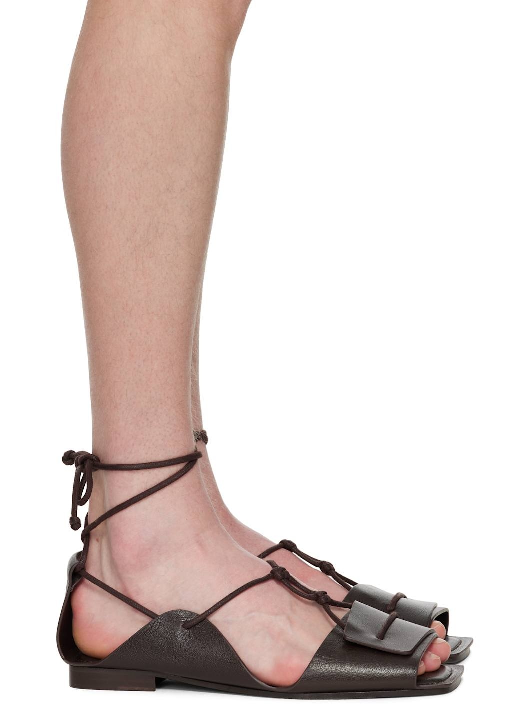 Brown Opanka Flat Sandals - 1