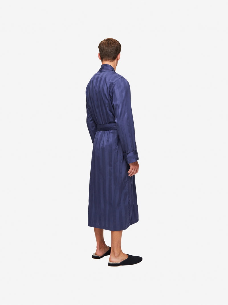 Men's Robe Lingfield Cotton Navy - 3