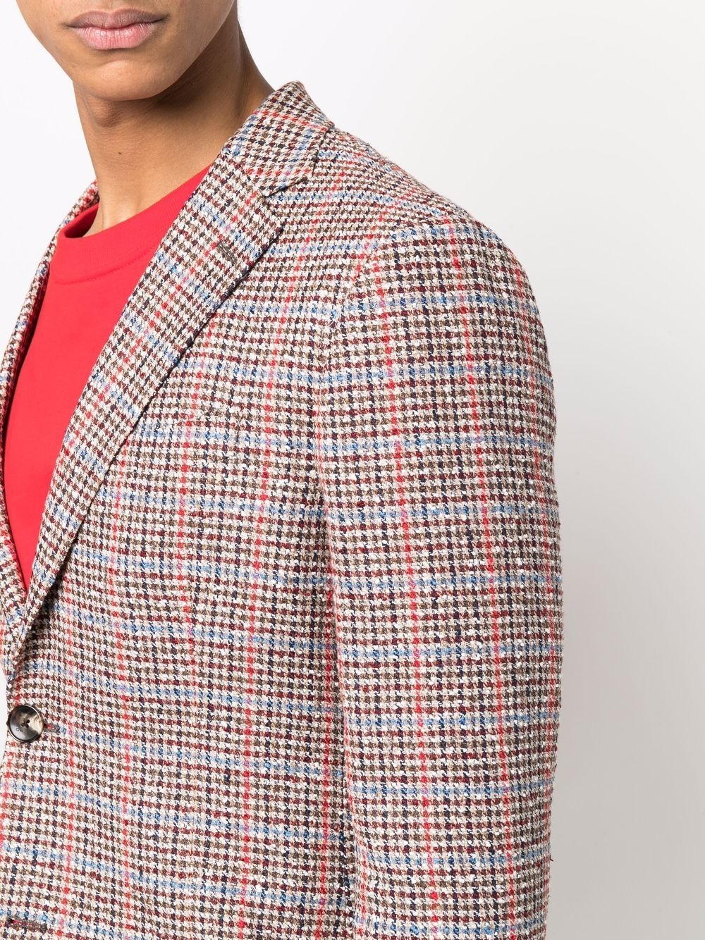 houndstooth single-breasted blazer - 5