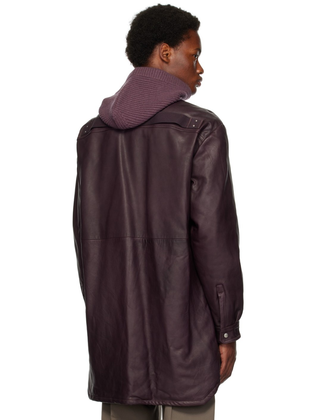 Purple Jumbo Fogpocket Leather Jacket - 3