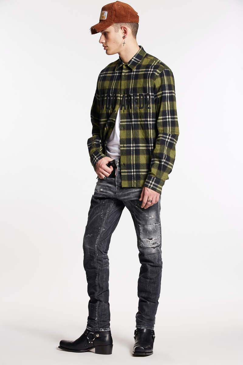 BLACK RIPPED WASH COOL GUY JEANS - 1