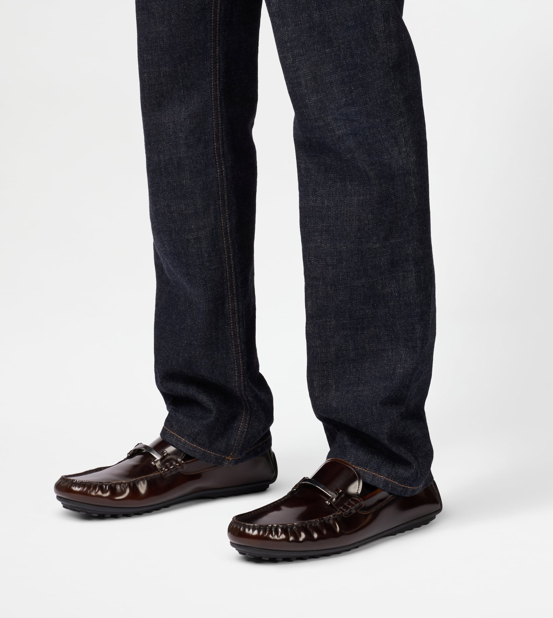 CITY GOMMINO DRIVING SHOES IN LEATHER - BROWN - 8