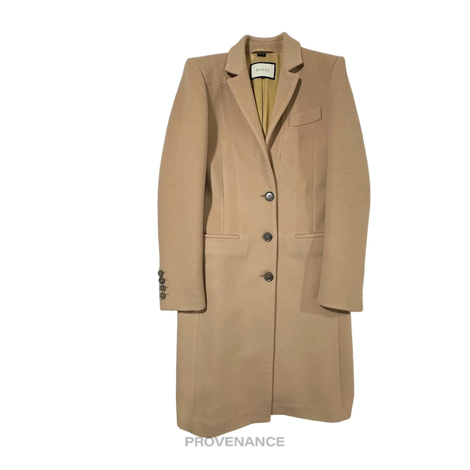 Gucci Chesterfield Wool Coat - Camel 42 - 1