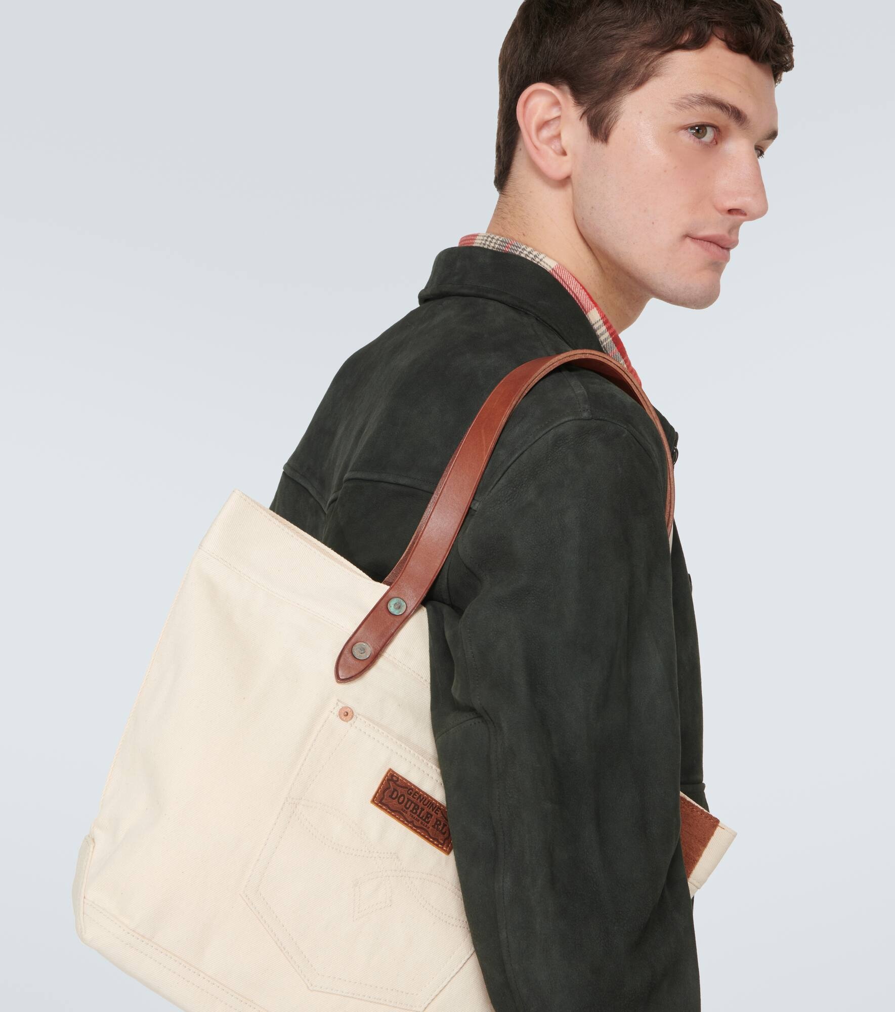 RRL by Ralph Lauren Olsen leather-trimmed tote bag mytheresa