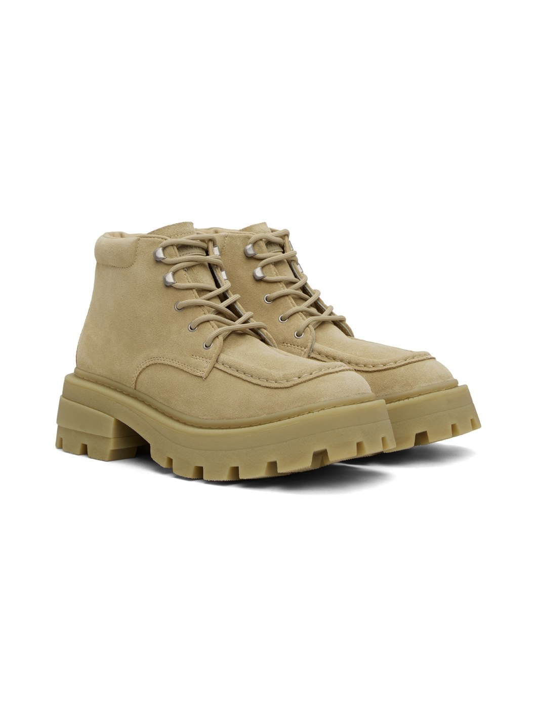 Tan Tribeca Lace-Up Boots - 4