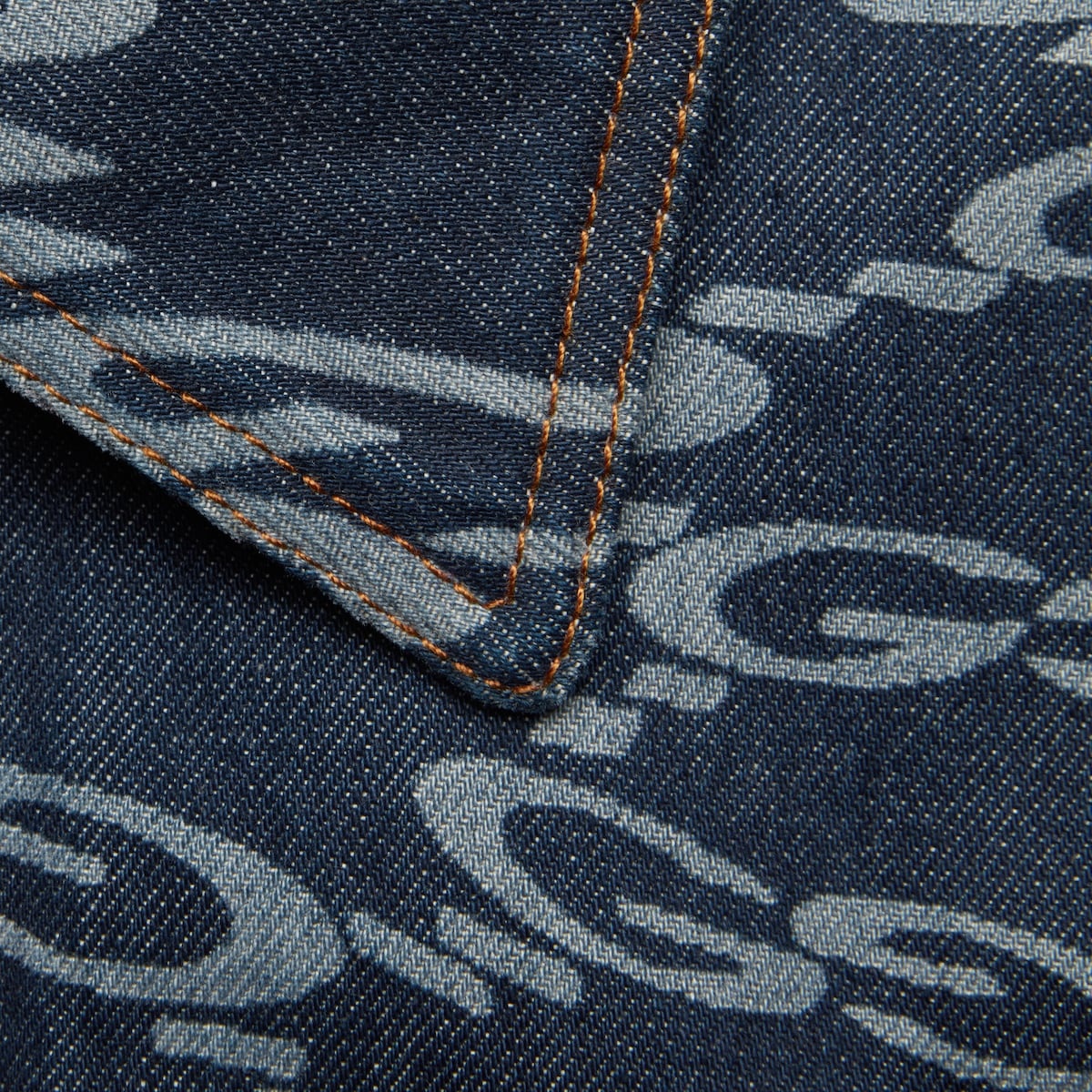 Wavy GG laser print denim jacket - 4