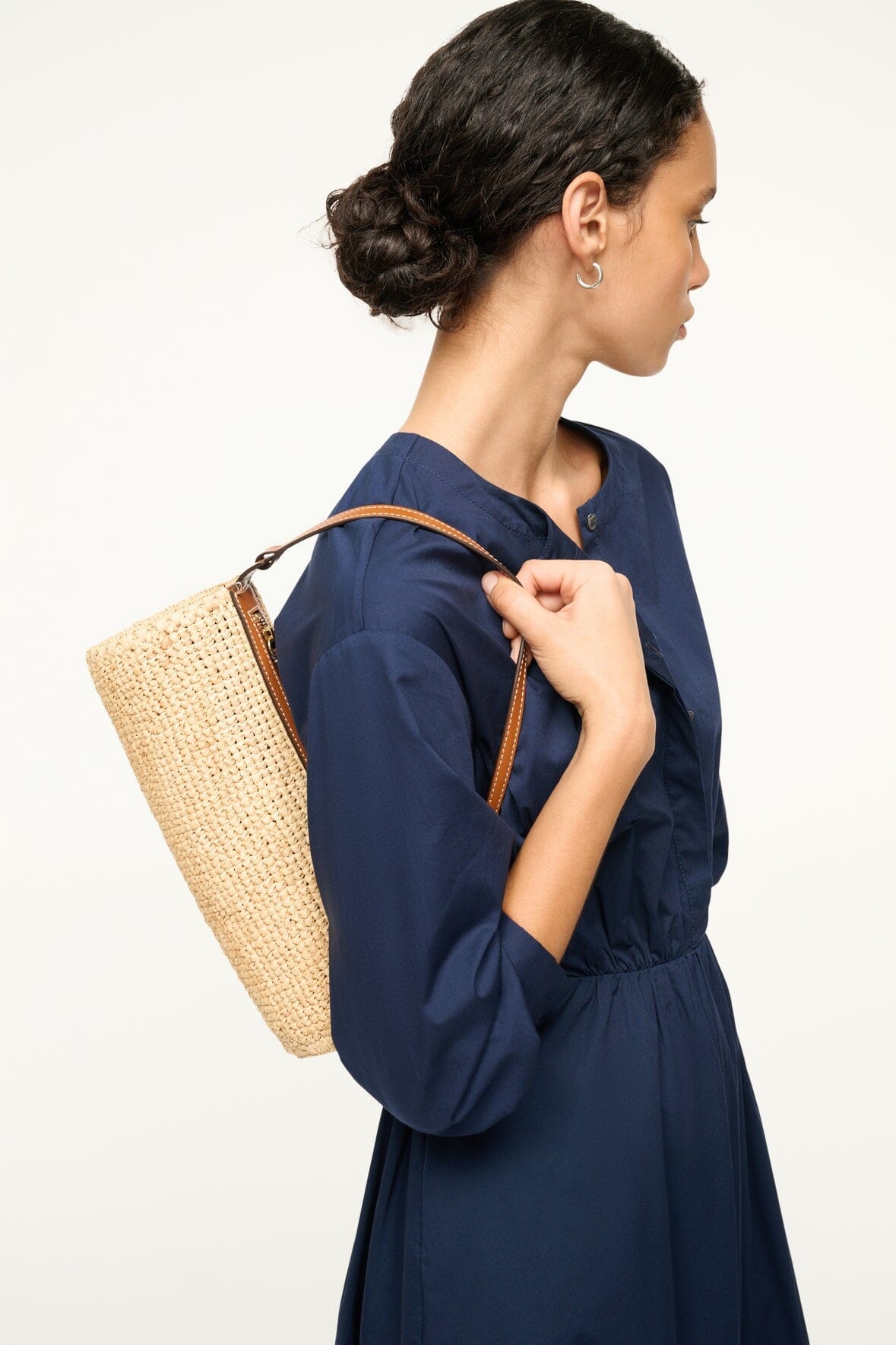 STAUD MINI TARU RAFFIA BAG NATURAL TAN - 2