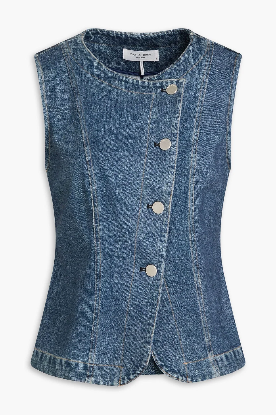 Miramar Olivia denim-effect print ponte vest - 1