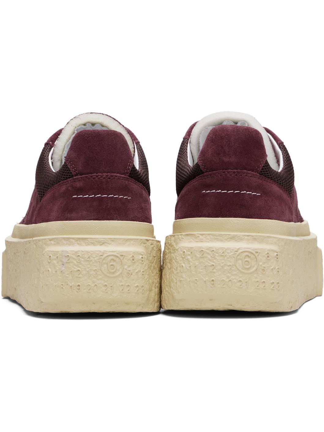 Burgundy Platform Sneakers - 2