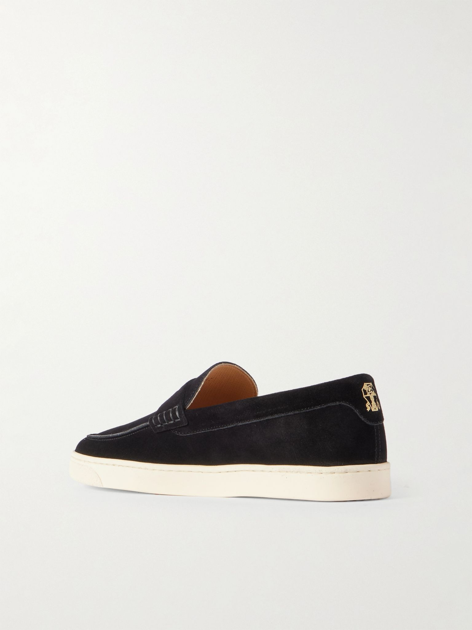 Suede Penny Loafers Black - 4