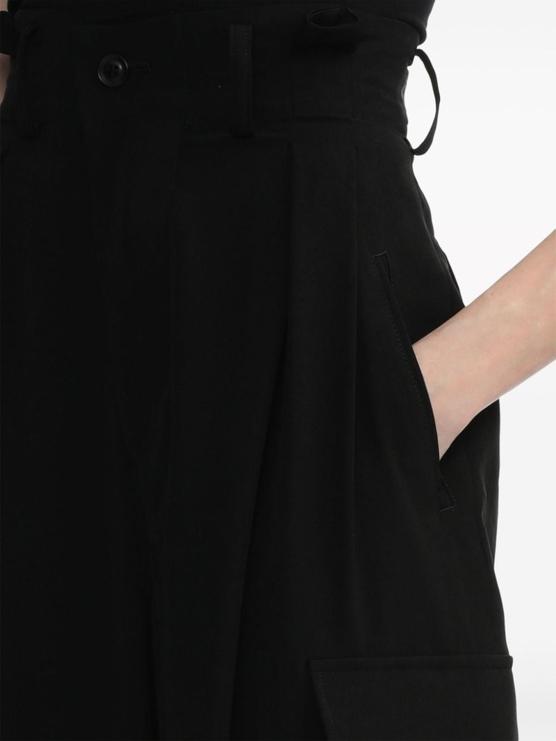 pleated high-waisted cargo trousers 5