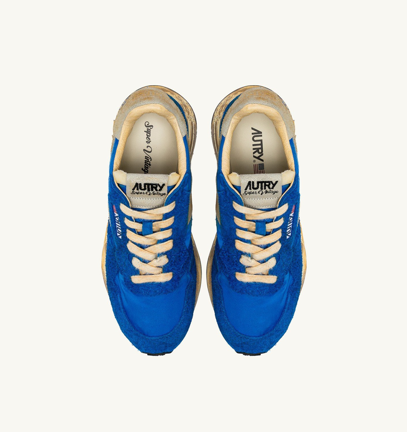 REELWIND SUPER VINTAGE SNEAKERS IN BLUE NYLON AND SUEDE - 5