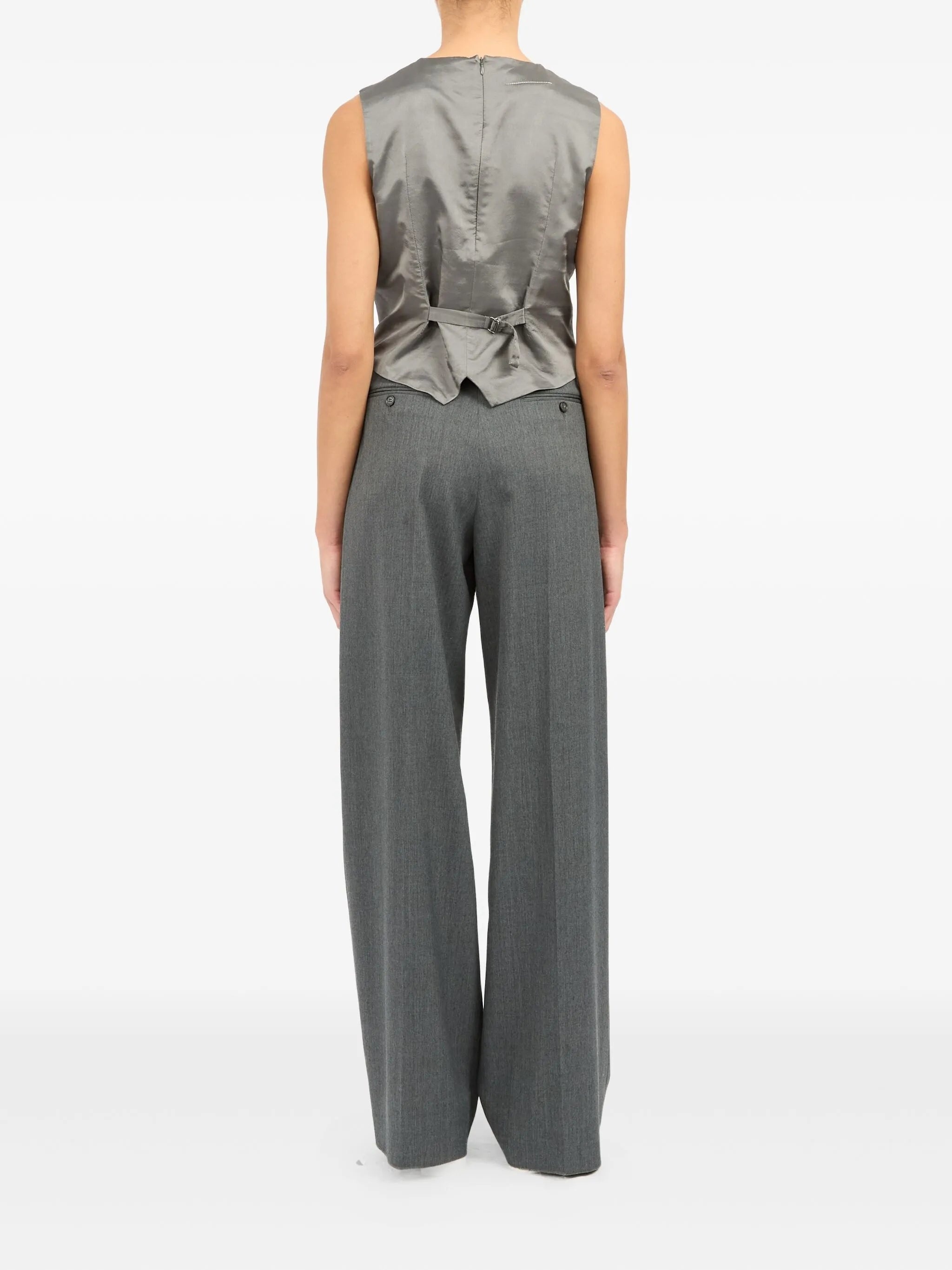 Mm6 Maison Margiela Satin-finish Waistcoat - 4